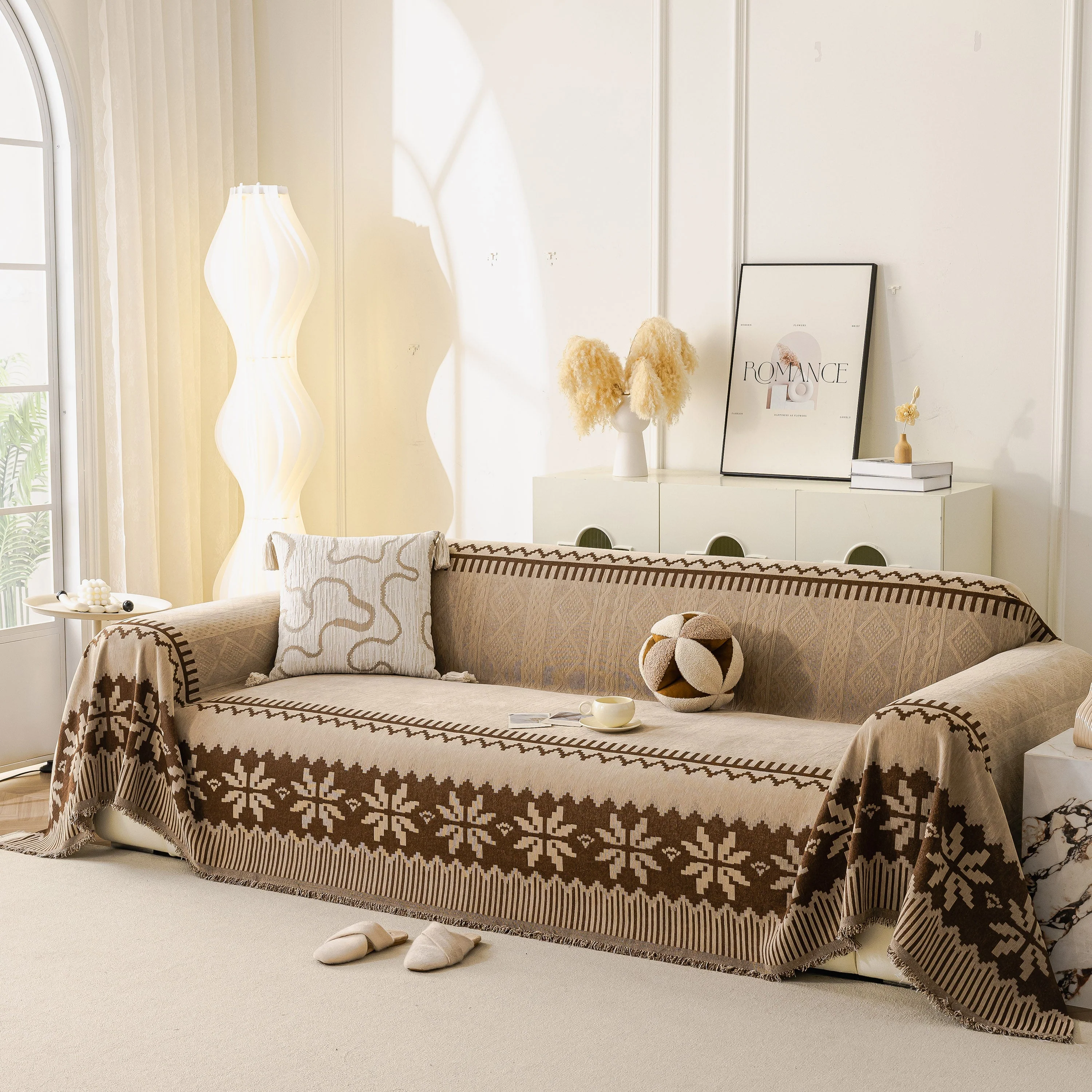 Thick Jacquard Couch Cover for Sectional Sofas, Cozy Washable Sofa Cover Throw Blanket - Image 56