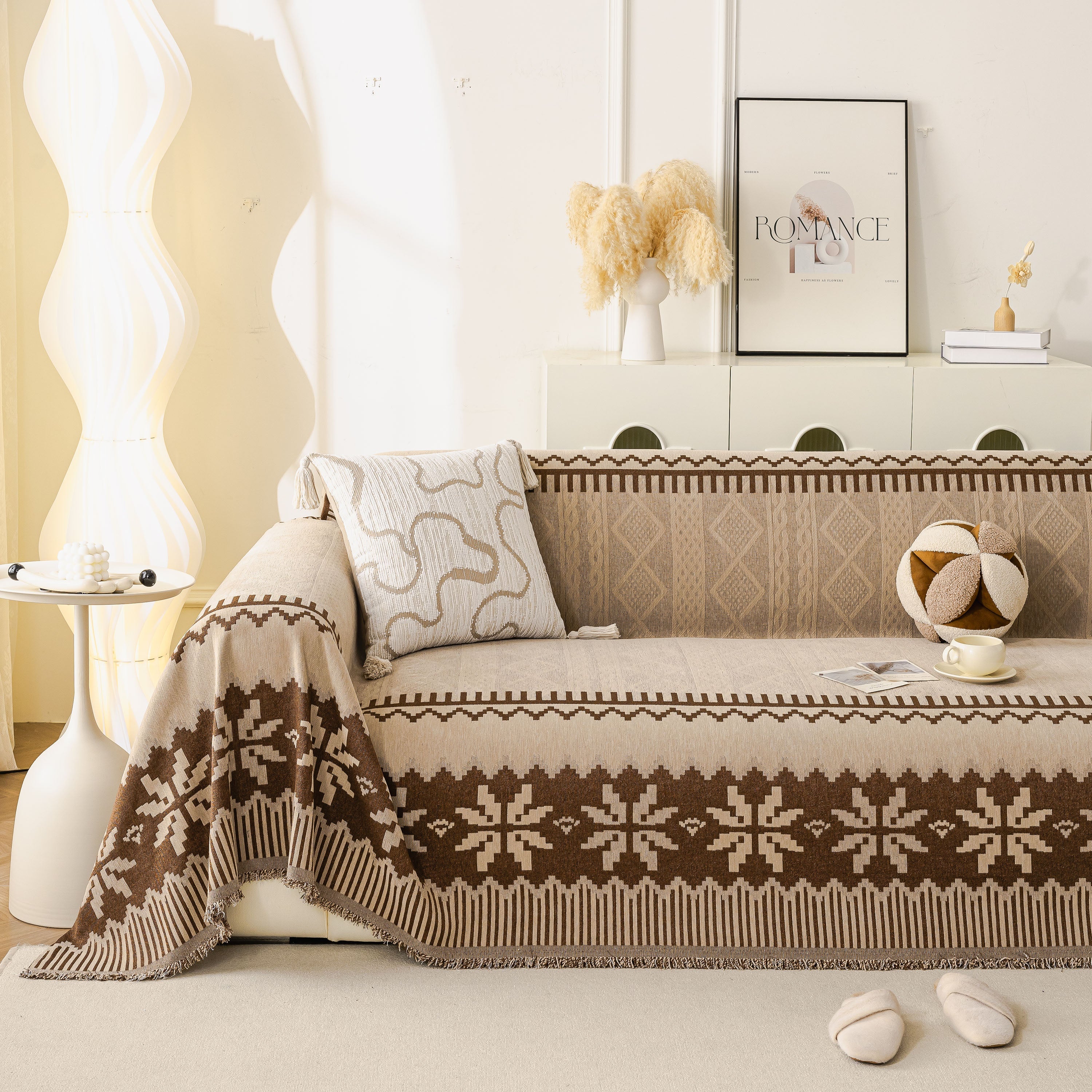 Thick Jacquard Couch Cover for Sectional Sofas, Cozy Washable Sofa Cover Throw Blanket - Image 57