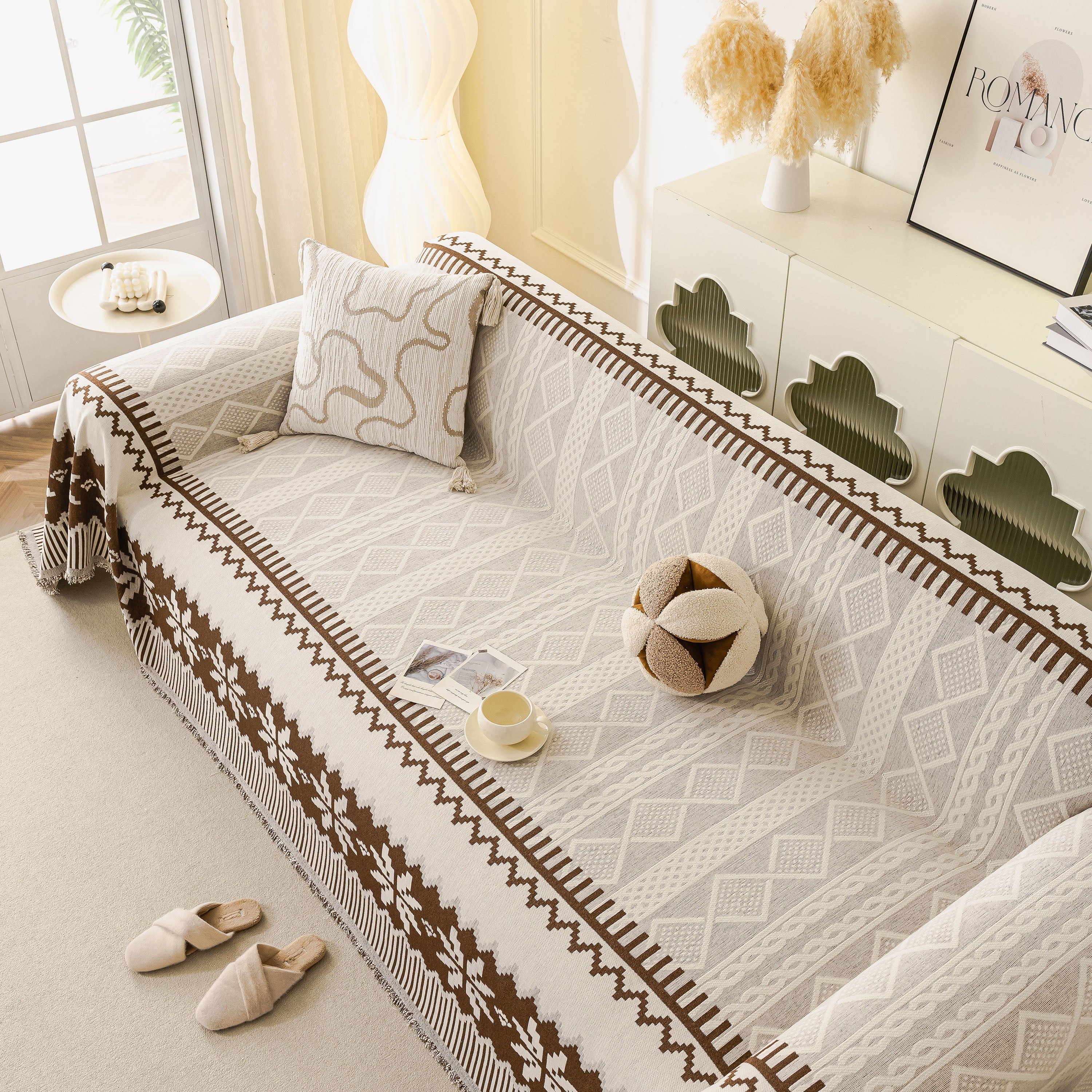 Thick Jacquard Couch Cover for Sectional Sofas, Cozy Washable Sofa Cover Throw Blanket - Image 6