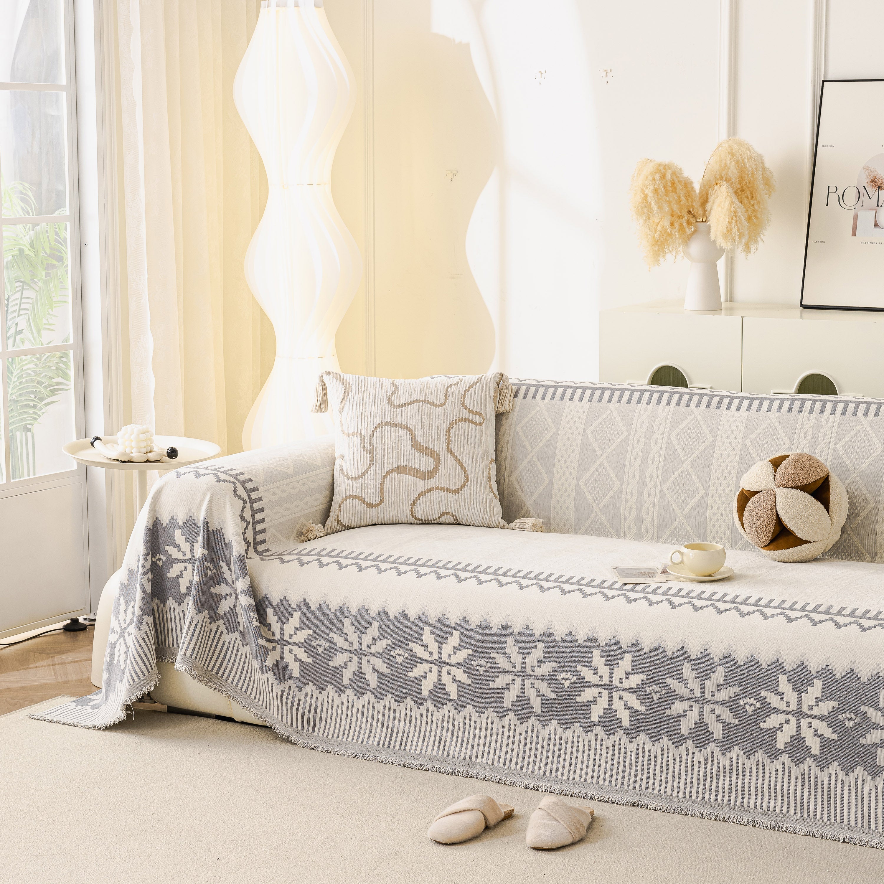 Thick Jacquard Couch Cover for Sectional Sofas, Cozy Washable Sofa Cover Throw Blanket - Image 60