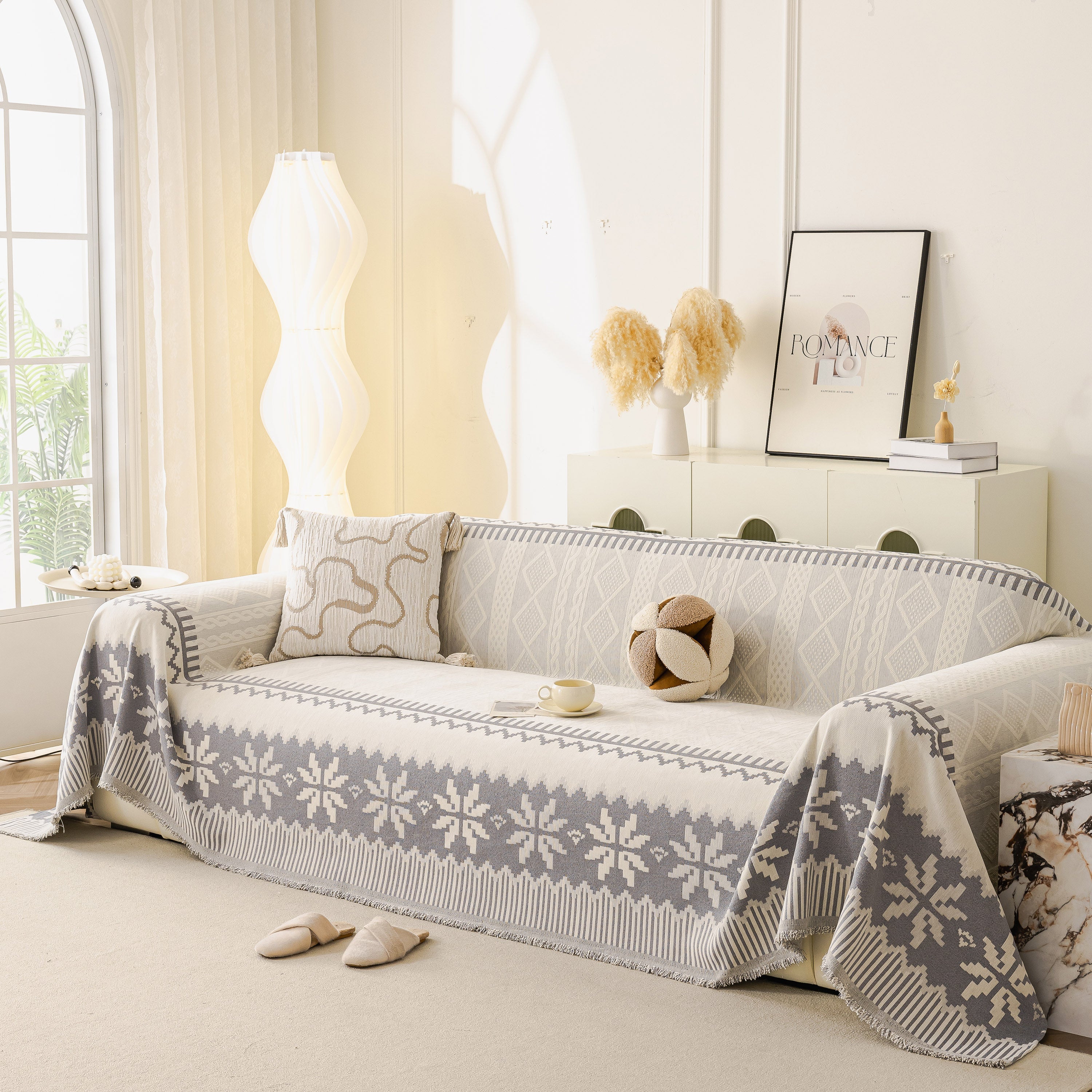 Thick Jacquard Couch Cover for Sectional Sofas, Cozy Washable Sofa Cover Throw Blanket - Image 61