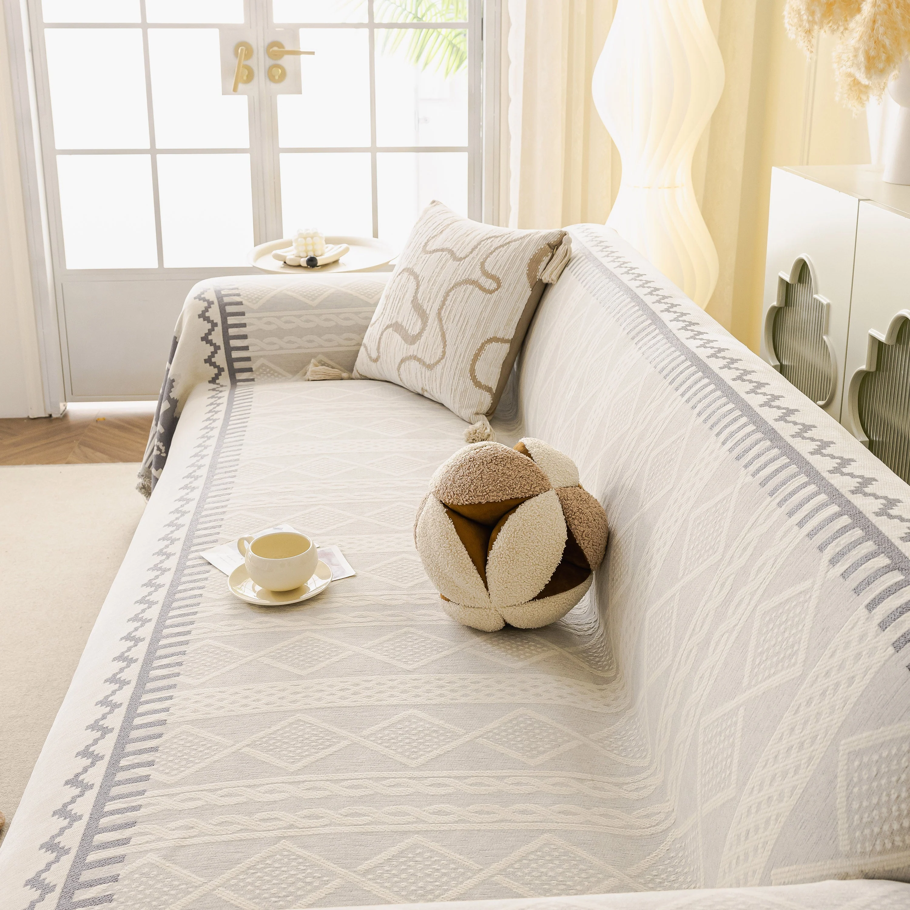 Thick Jacquard Couch Cover for Sectional Sofas, Cozy Washable Sofa Cover Throw Blanket - Image 66