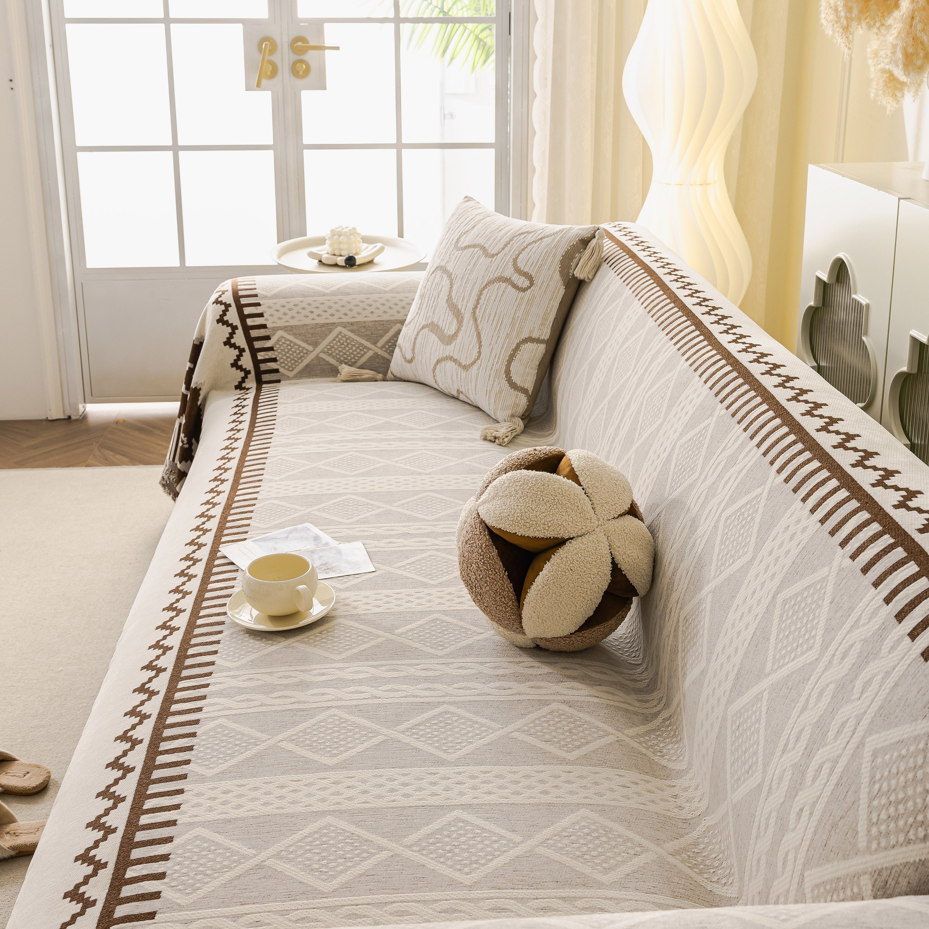 Thick Jacquard Couch Cover for Sectional Sofas, Cozy Washable Sofa Cover Throw Blanket - Image 7