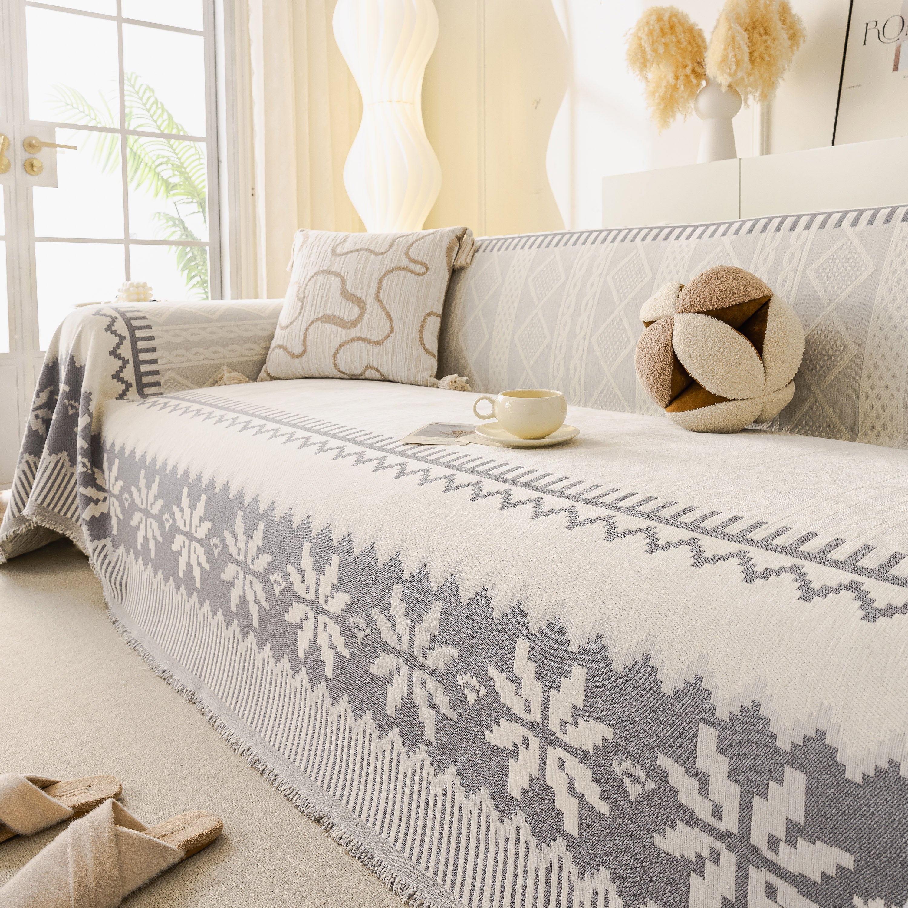 Thick Jacquard Couch Cover for Sectional Sofas, Cozy Washable Sofa Cover Throw Blanket - Image 70