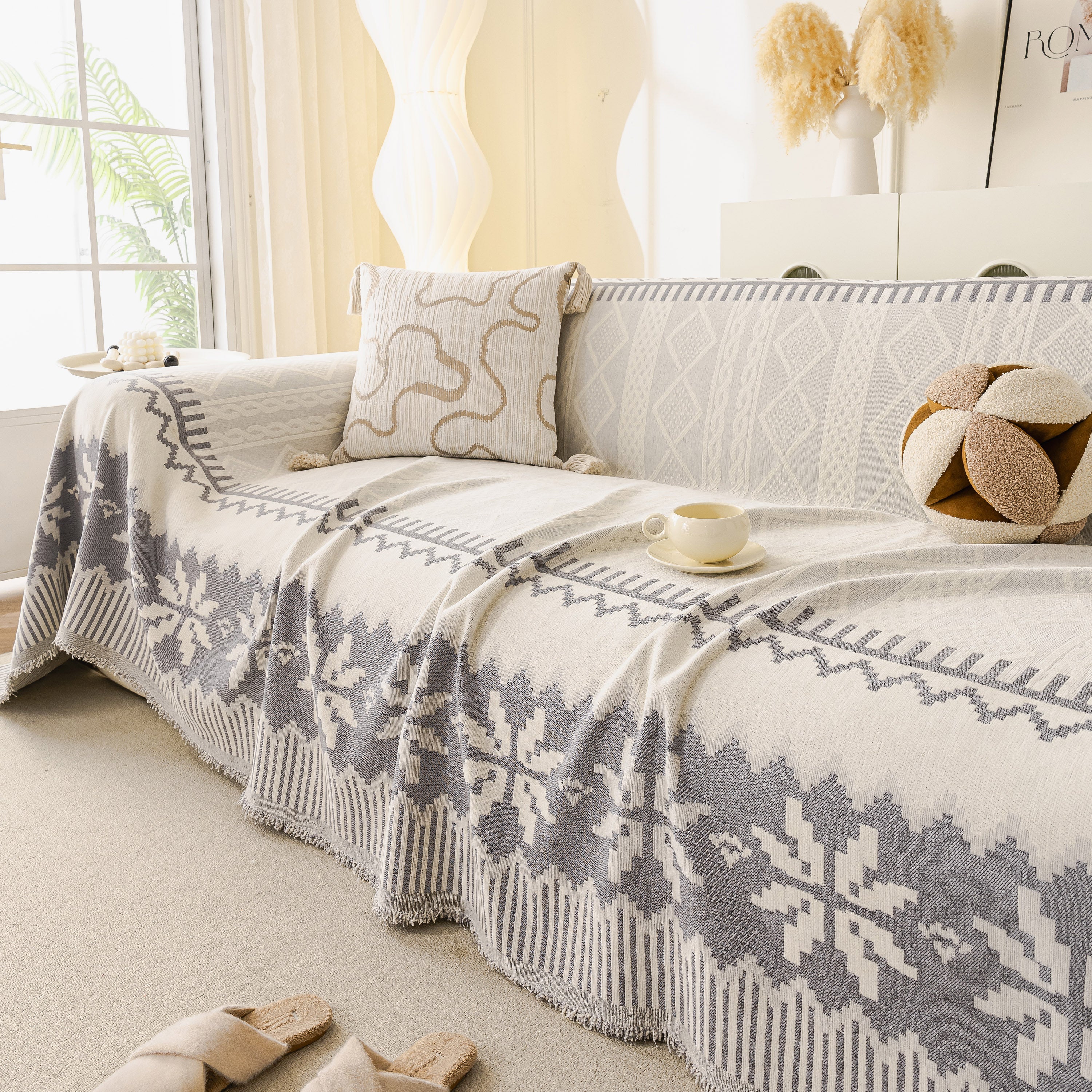 Thick Jacquard Couch Cover for Sectional Sofas, Cozy Washable Sofa Cover Throw Blanket - Image 76