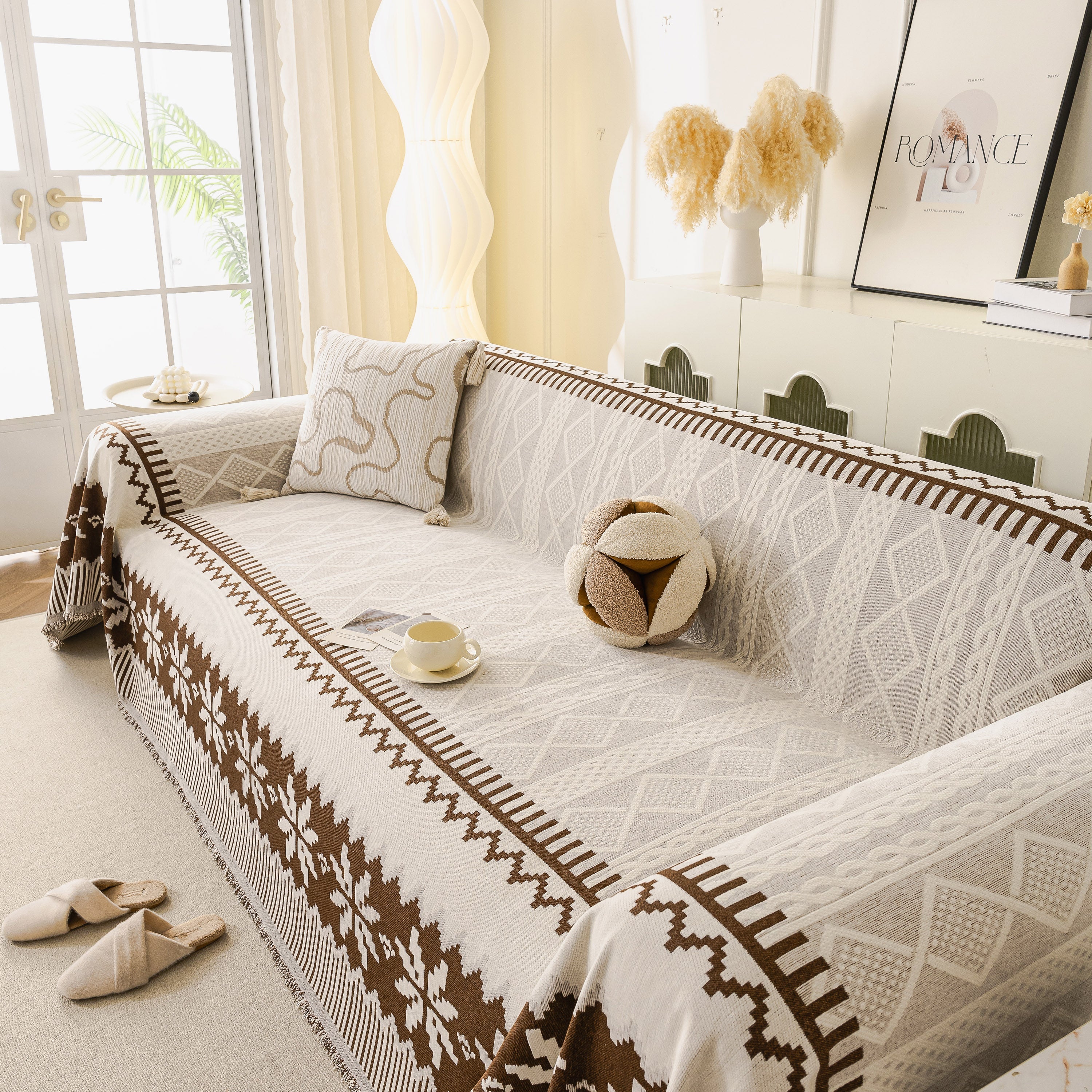Thick Jacquard Couch Cover for Sectional Sofas, Cozy Washable Sofa Cover Throw Blanket - Image 8