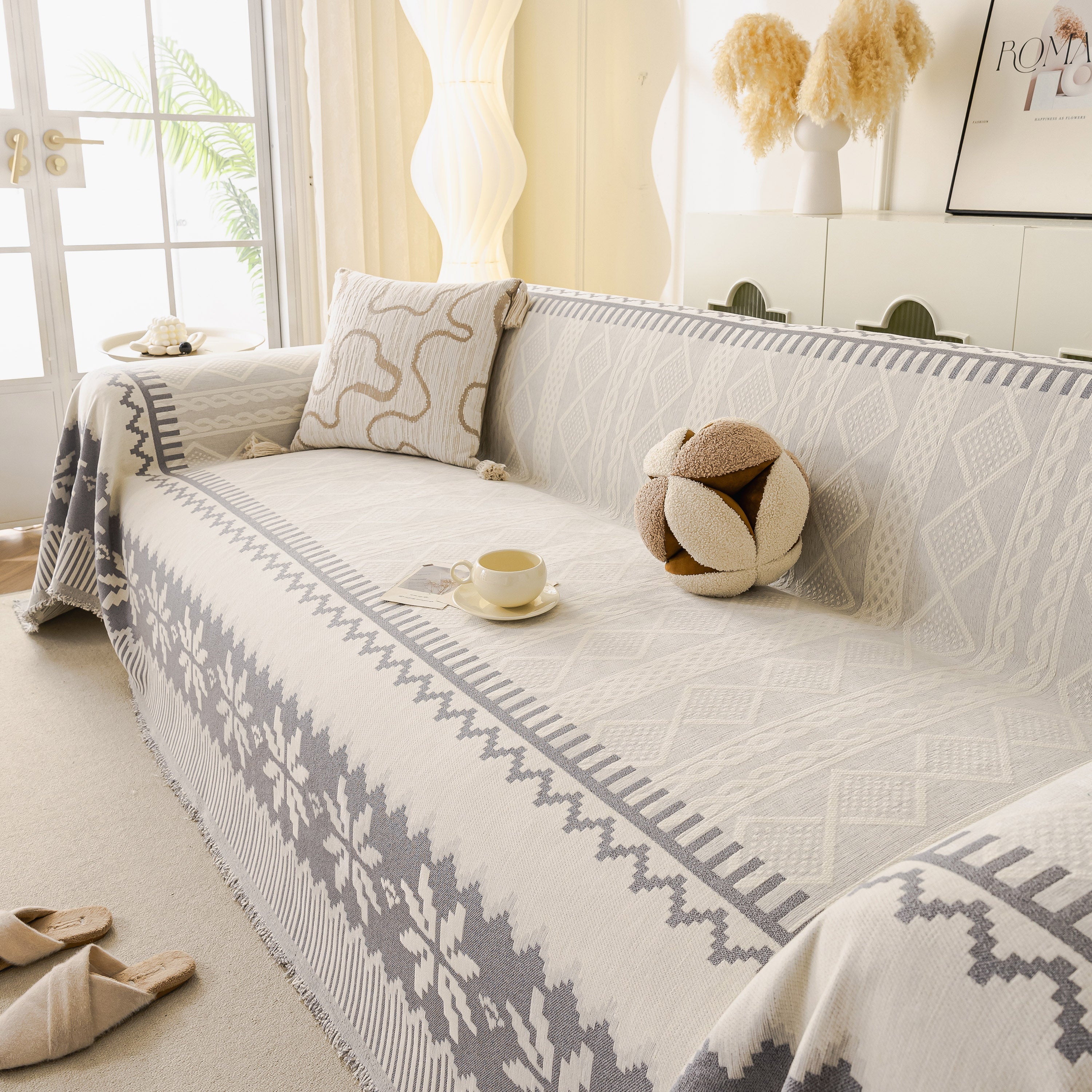 Thick Jacquard Couch Cover for Sectional Sofas, Cozy Washable Sofa Cover Throw Blanket - Image 82