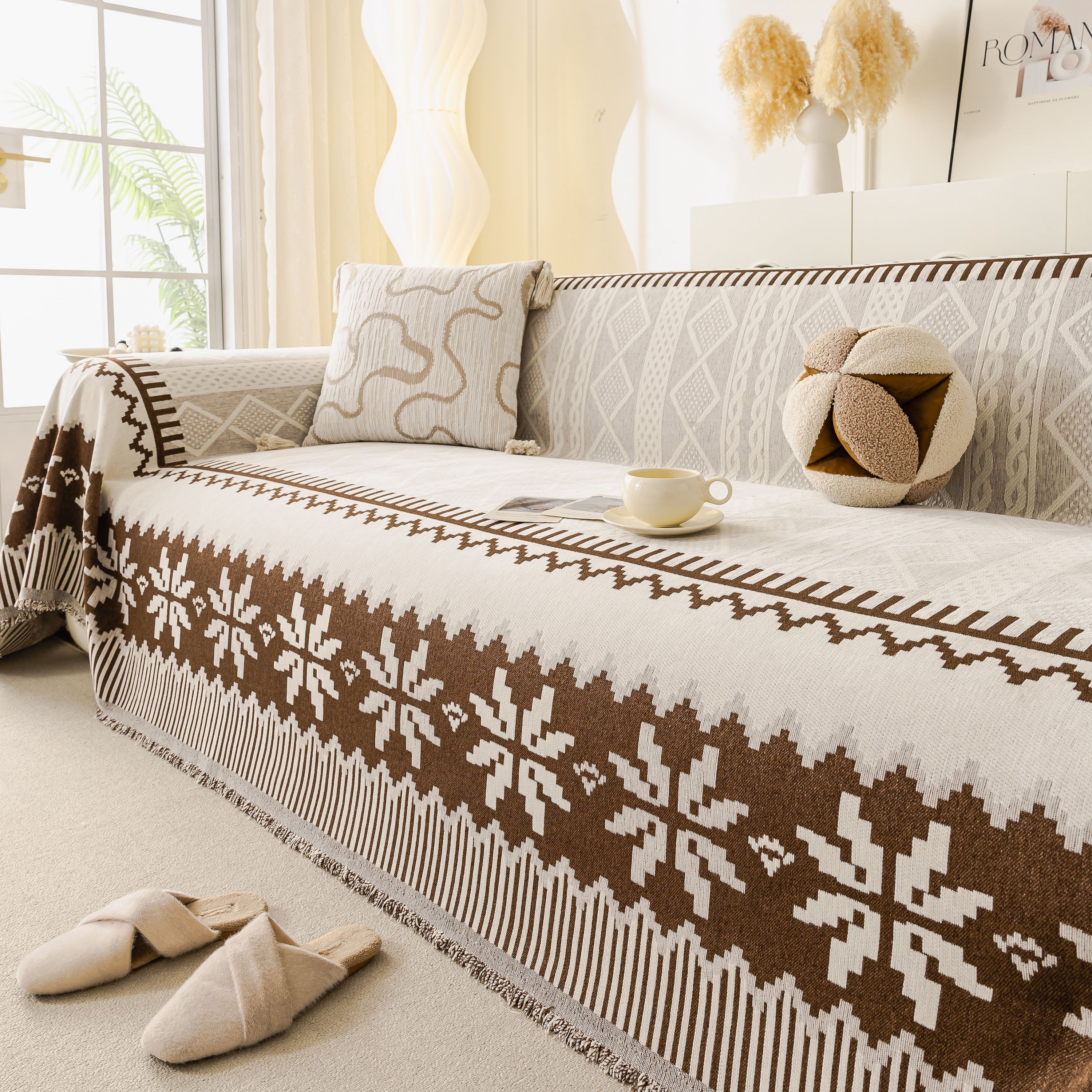 Thick Jacquard Couch Cover for Sectional Sofas, Cozy Washable Sofa Cover Throw Blanket - Image 9