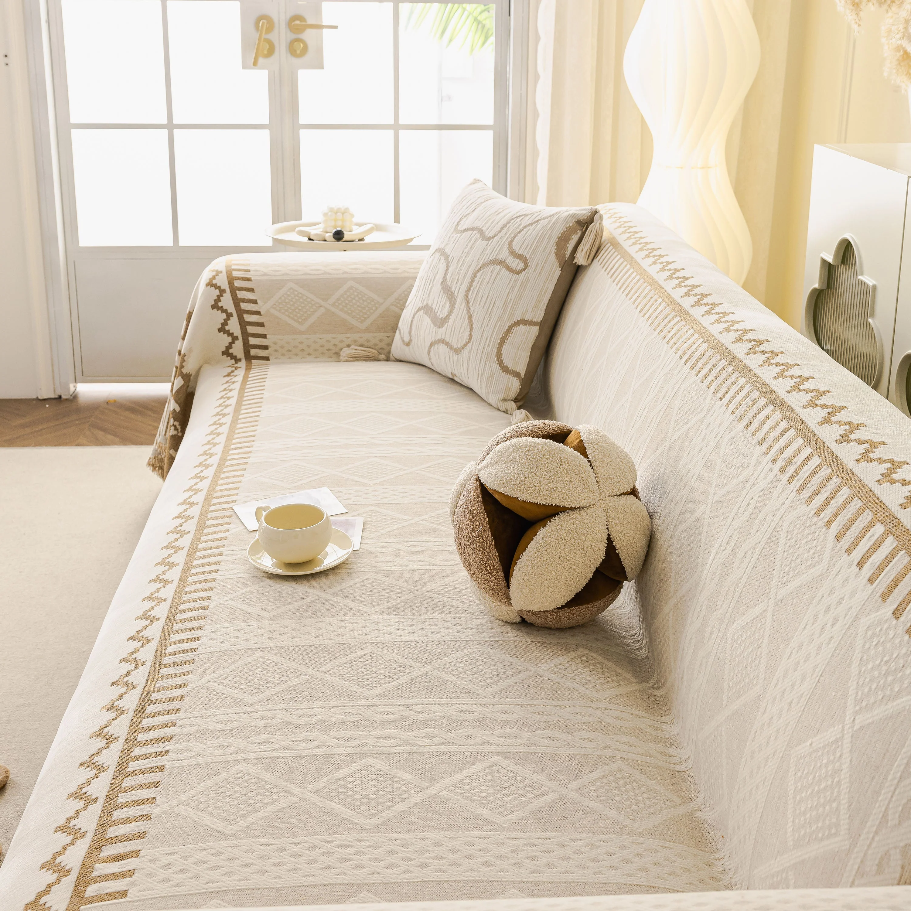 Thick Jacquard Couch Cover for Sectional Sofas, Cozy Washable Sofa Cover Throw Blanket - Image 95