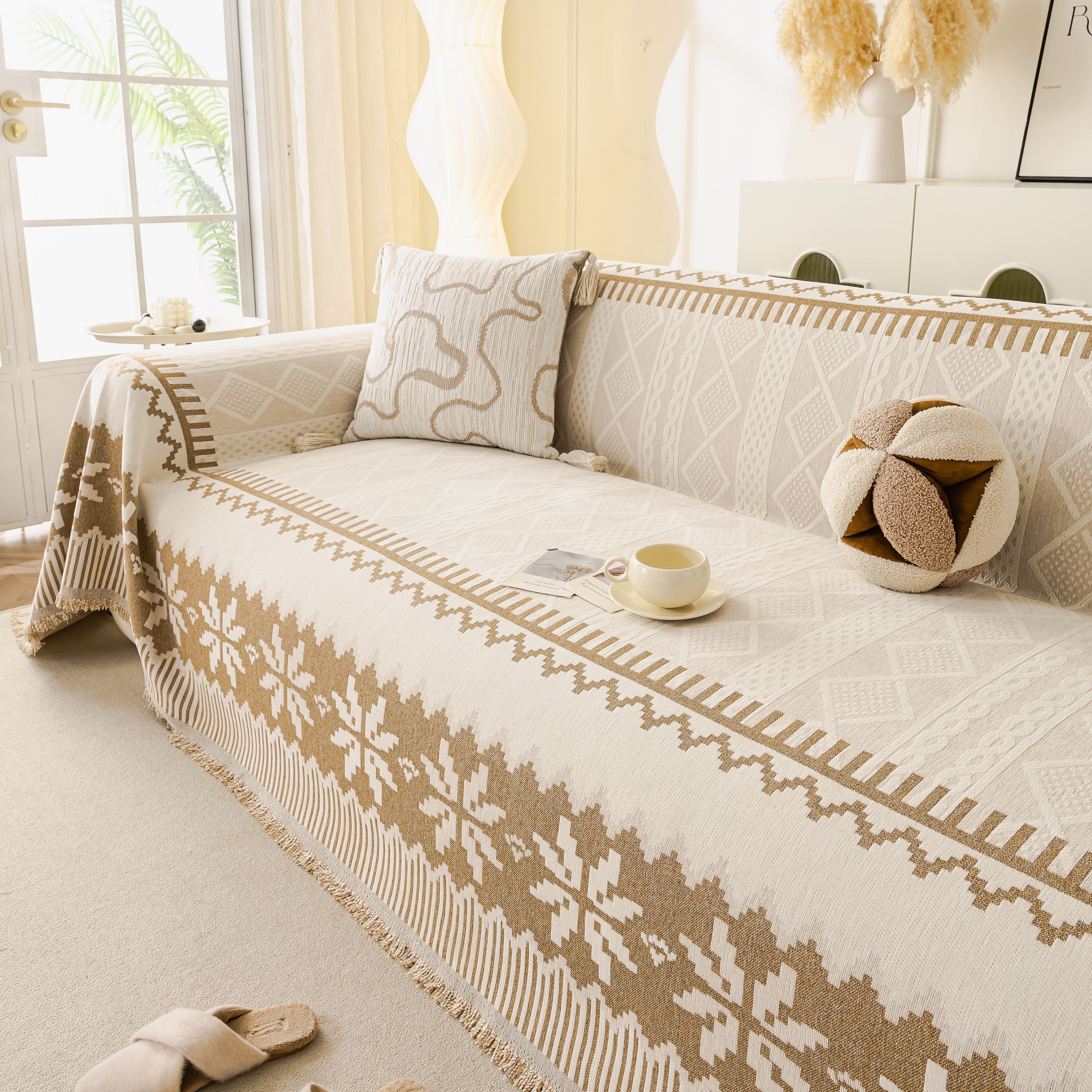Thick Jacquard Couch Cover for Sectional Sofas, Cozy Washable Sofa Cover Throw Blanket - Image 97