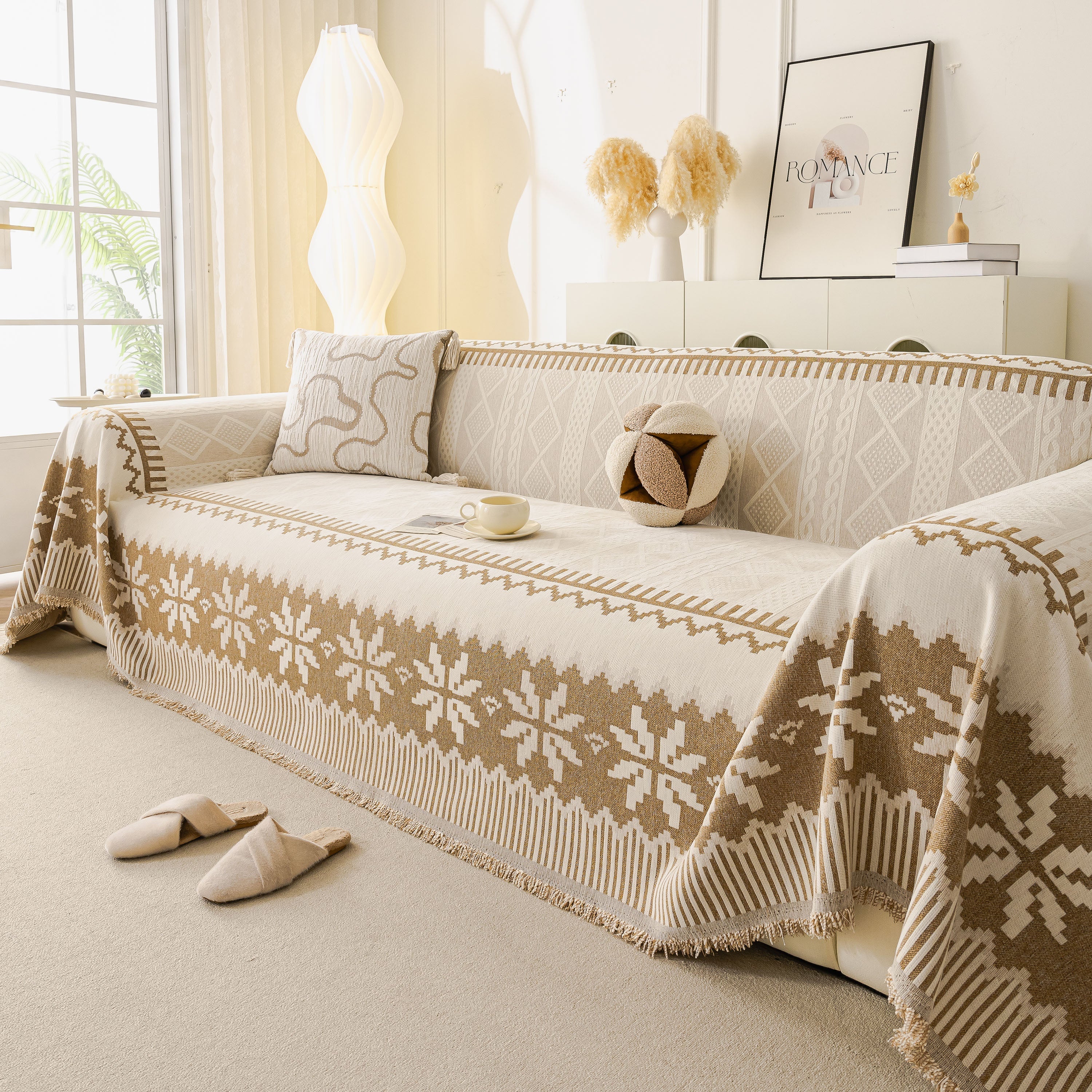 Thick Jacquard Couch Cover for Sectional Sofas, Cozy Washable Sofa Cover Throw Blanket - Image 98