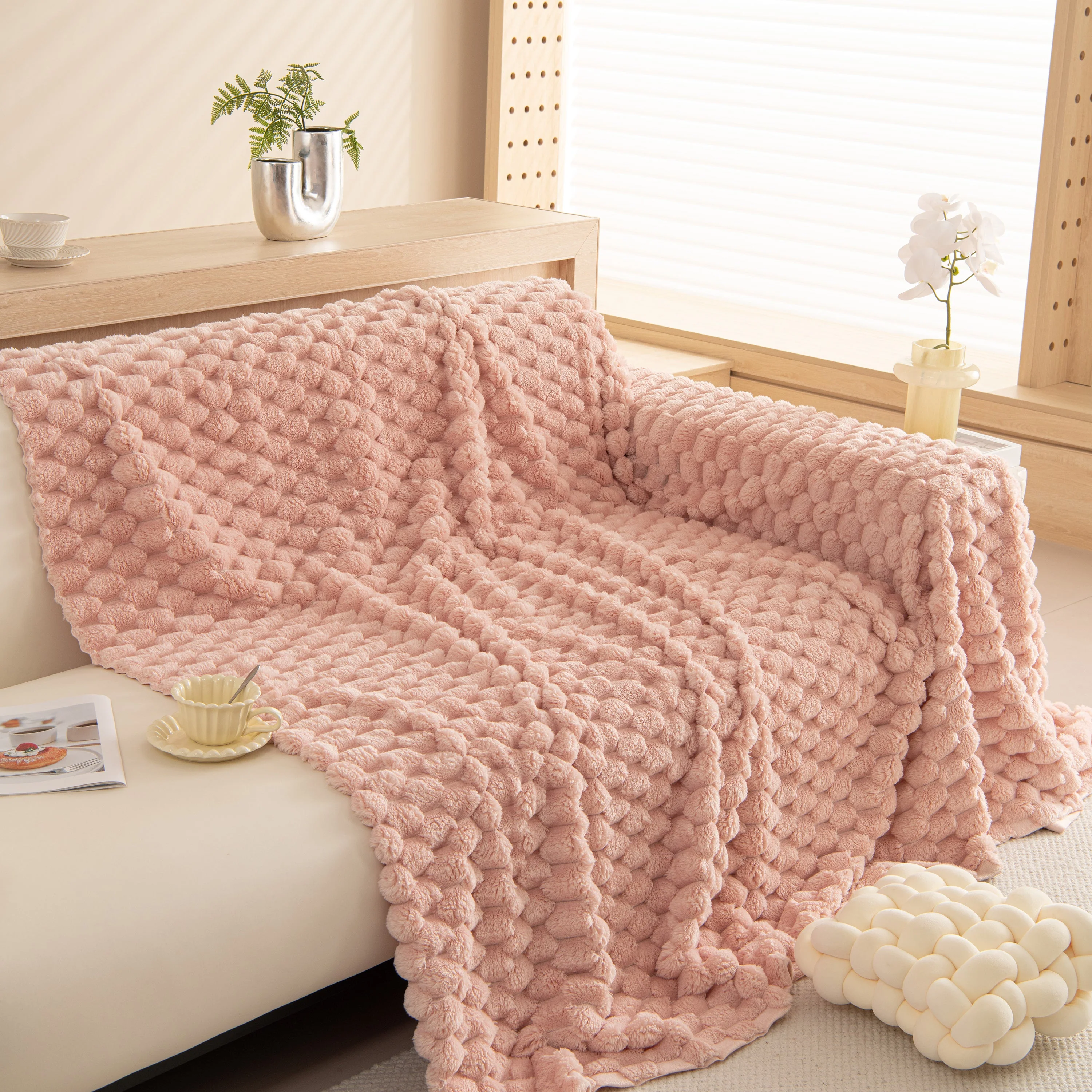Thick Plush Faux Fur Couch Cover Blanket Warm Fuzzy Blanket Couch Protector for Winter - Image 27
