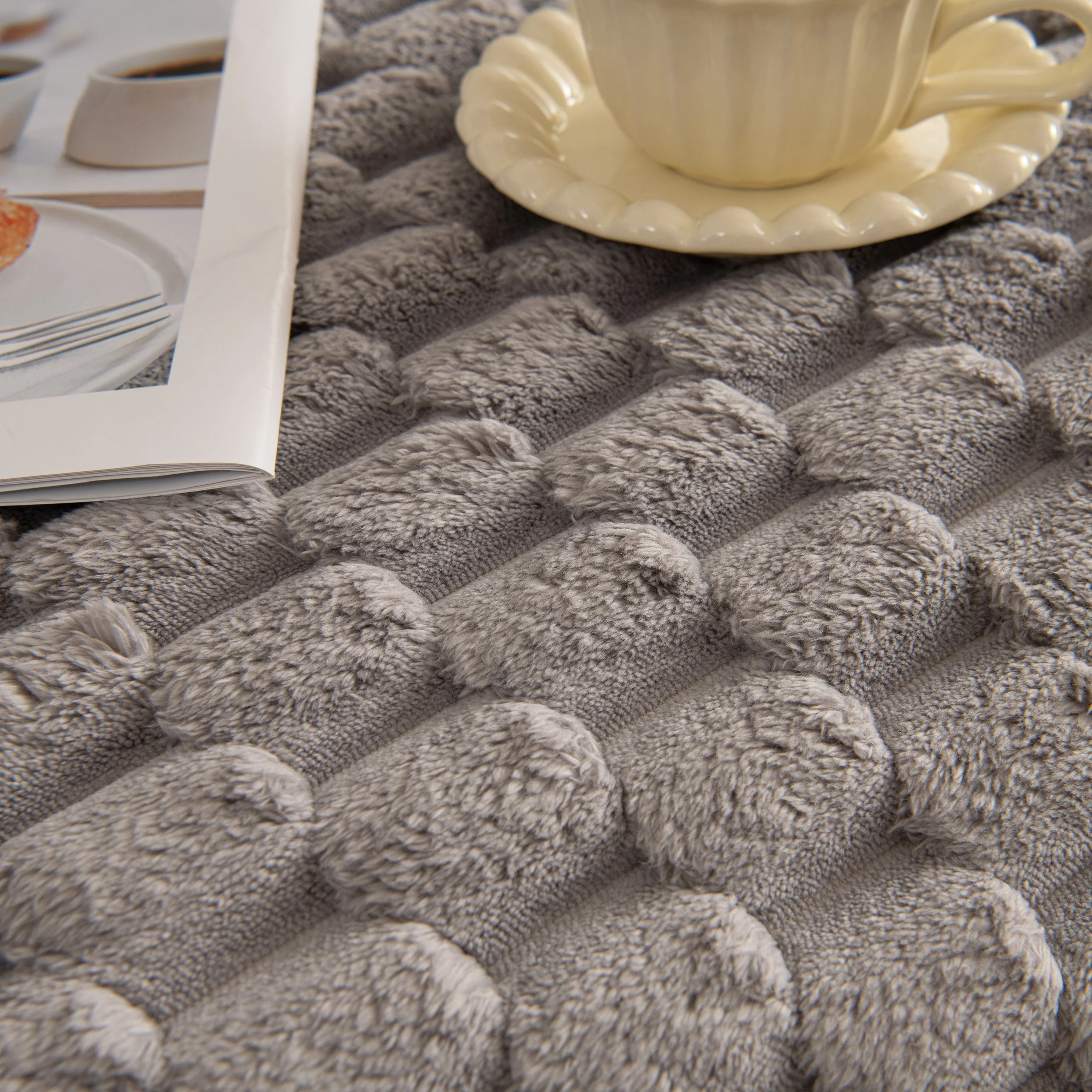 Thick Plush Faux Fur Couch Cover Blanket Warm Fuzzy Blanket Couch Protector for Winter - Image 45
