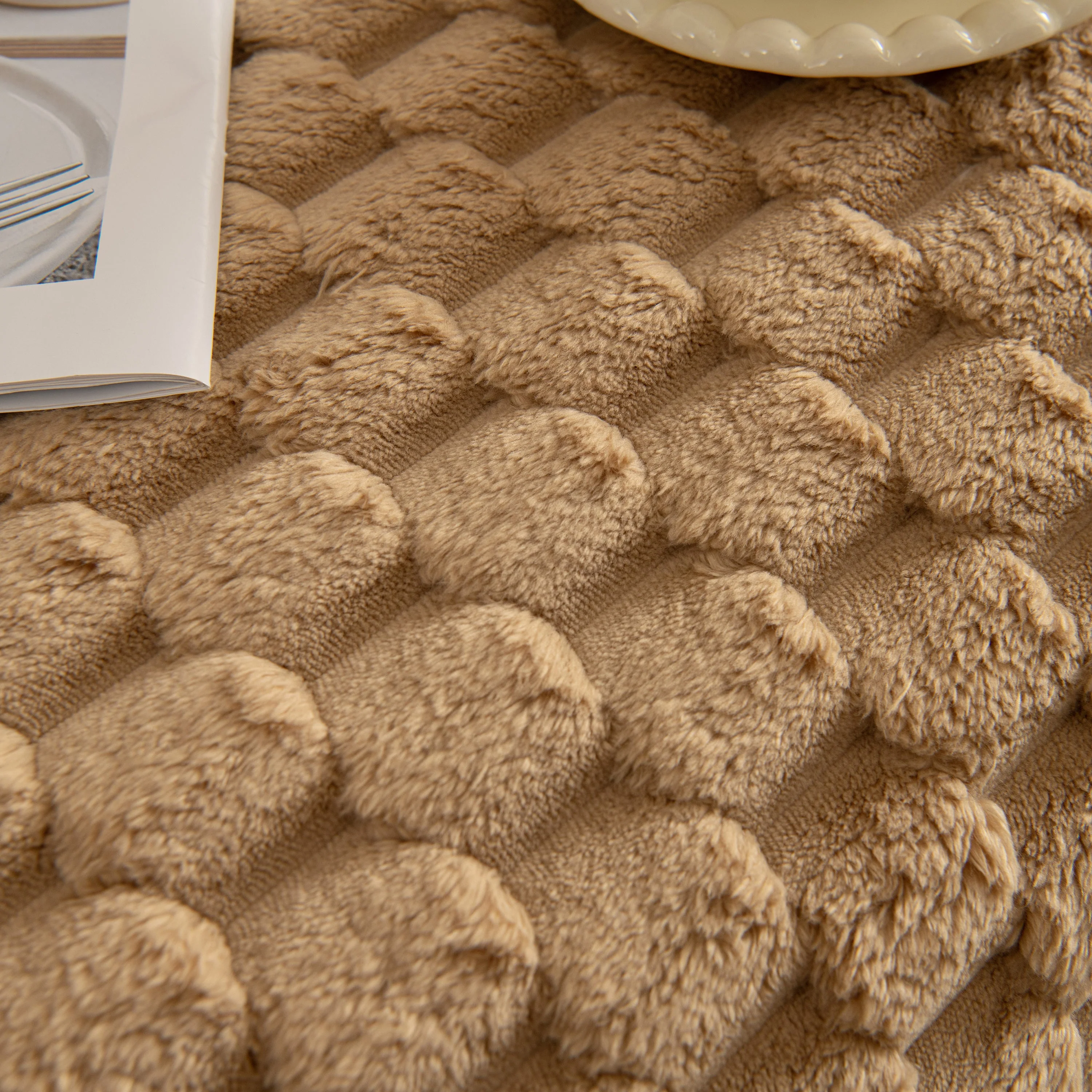 Thick Plush Faux Fur Couch Cover Blanket Warm Fuzzy Blanket Couch Protector for Winter - Image 73