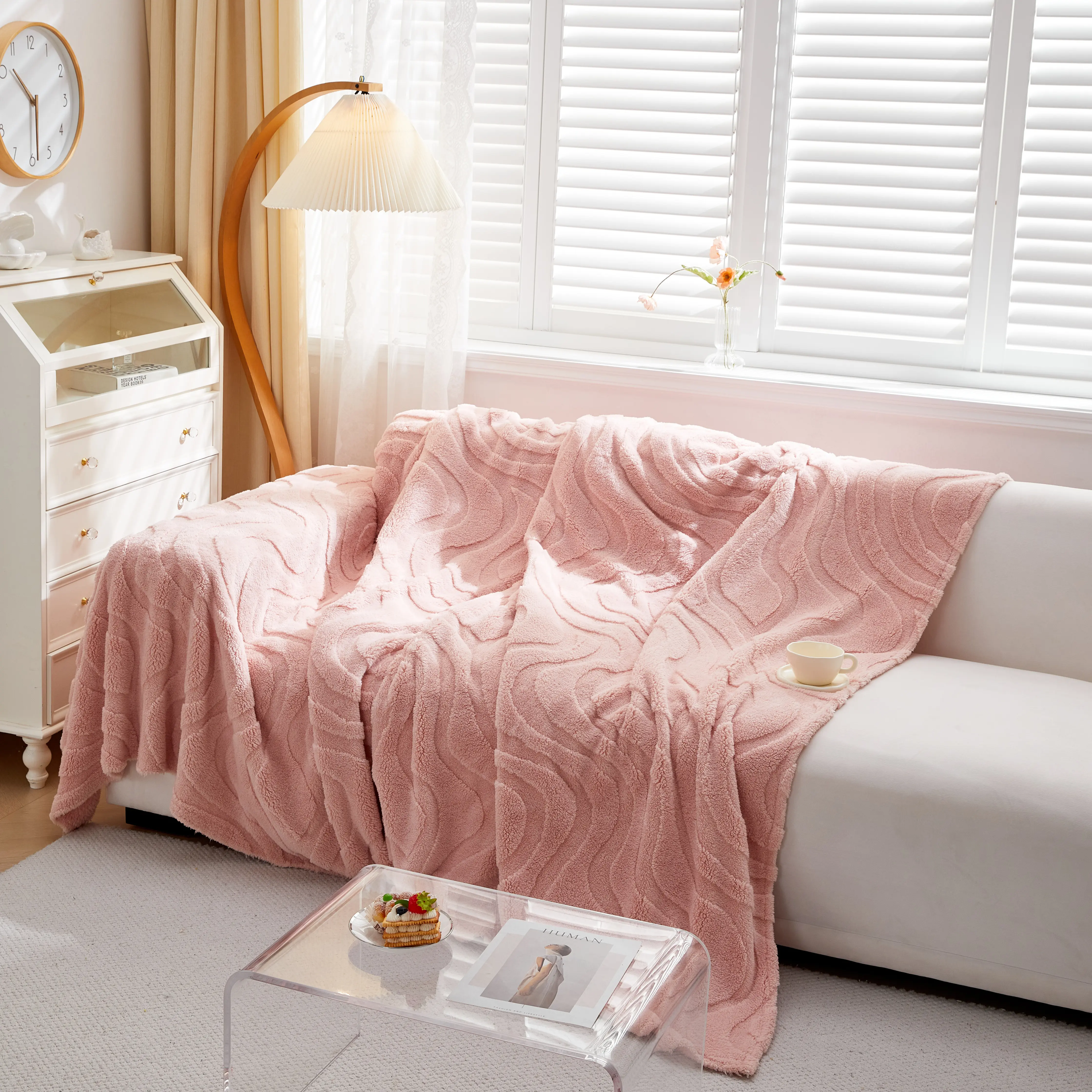 Thick Plush Jacquard Velvet Throw Blanket on Sofa, Sofa Slipcovers and Sectional Sofa Covers - Image 41