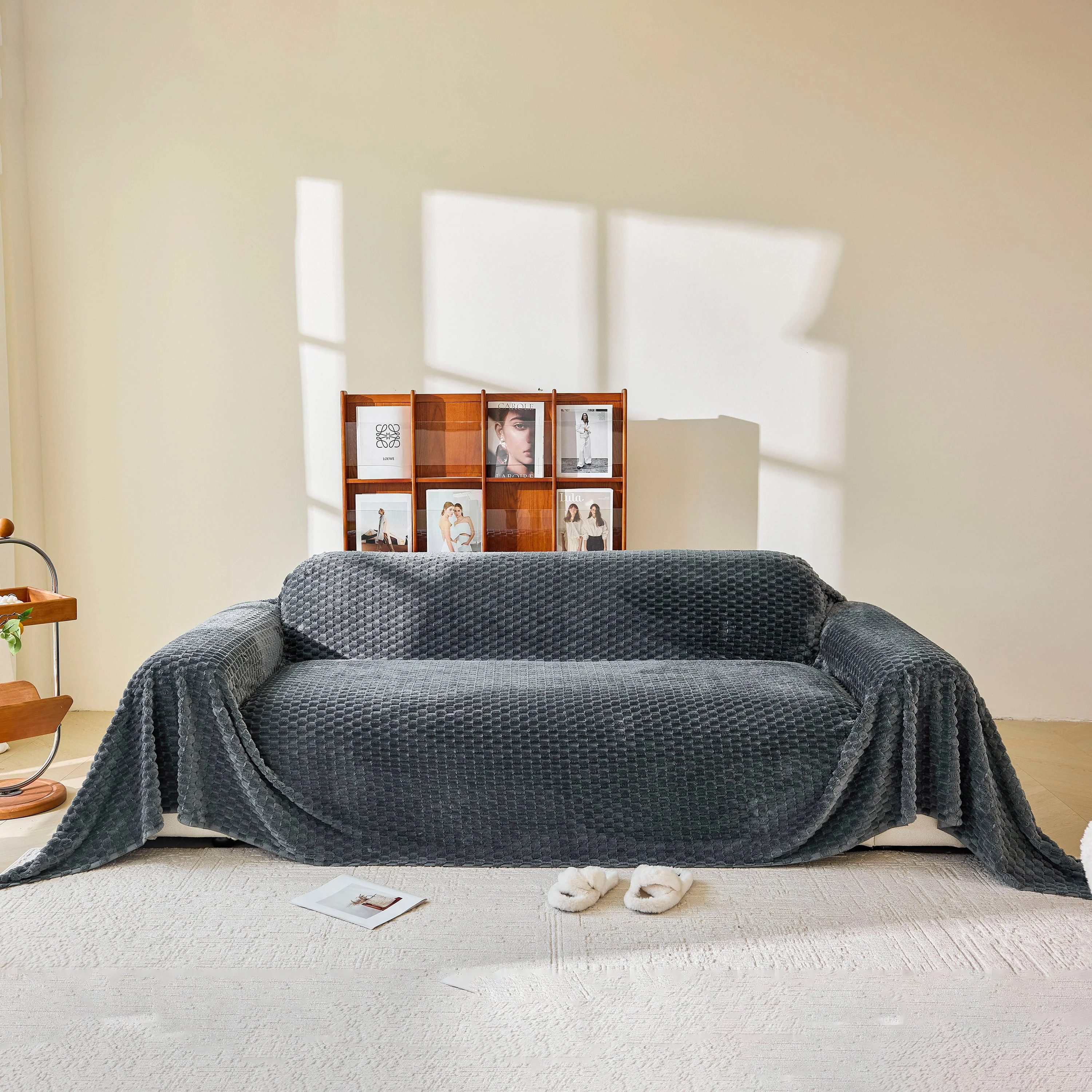 Thick Plush Non-Slip Sofa Throw Cover, Warm Soft Faux Fur Couch Protector for Winter - Image 112