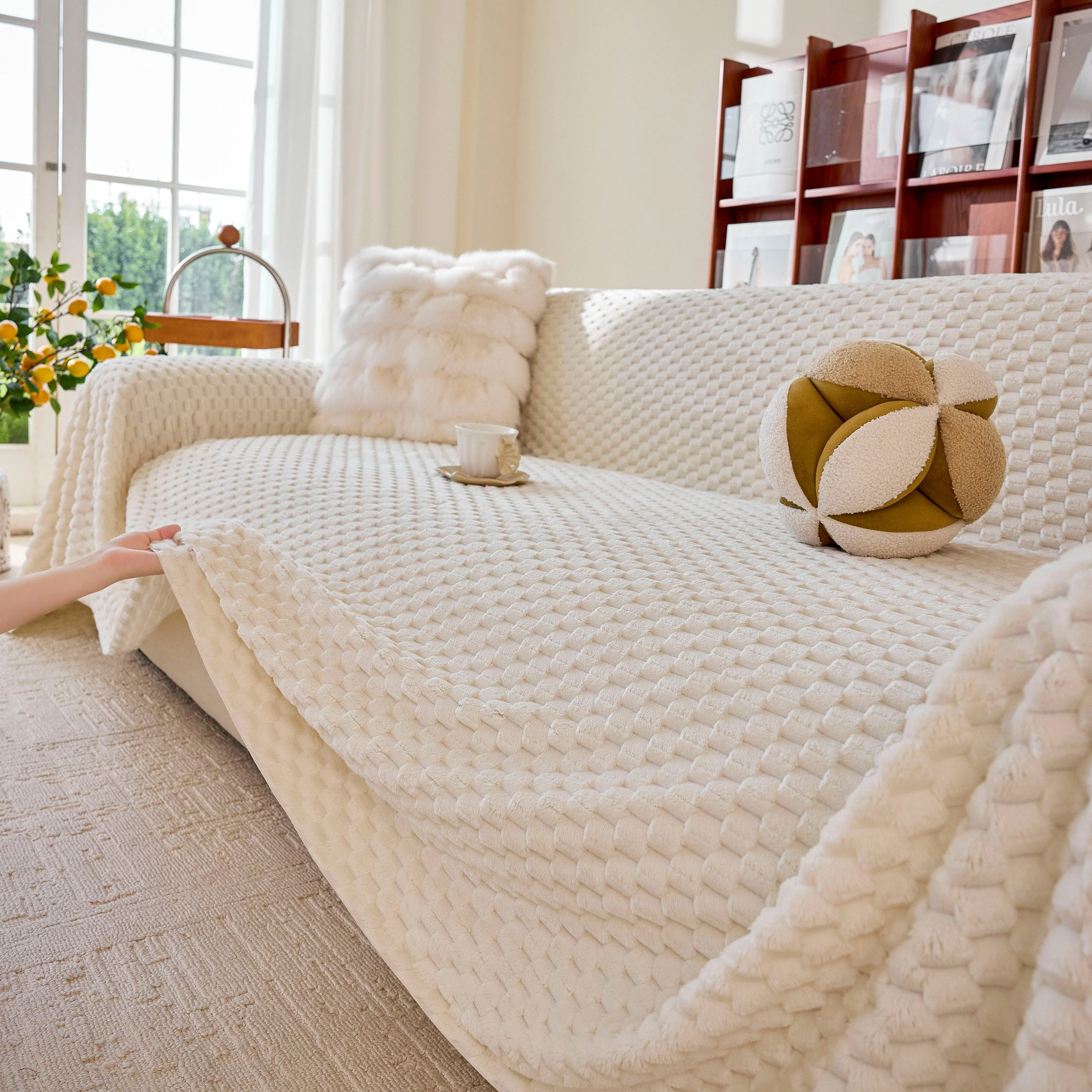 Thick Plush Non-Slip Sofa Throw Cover, Warm Soft Faux Fur Couch Protector for Winter - Image 20