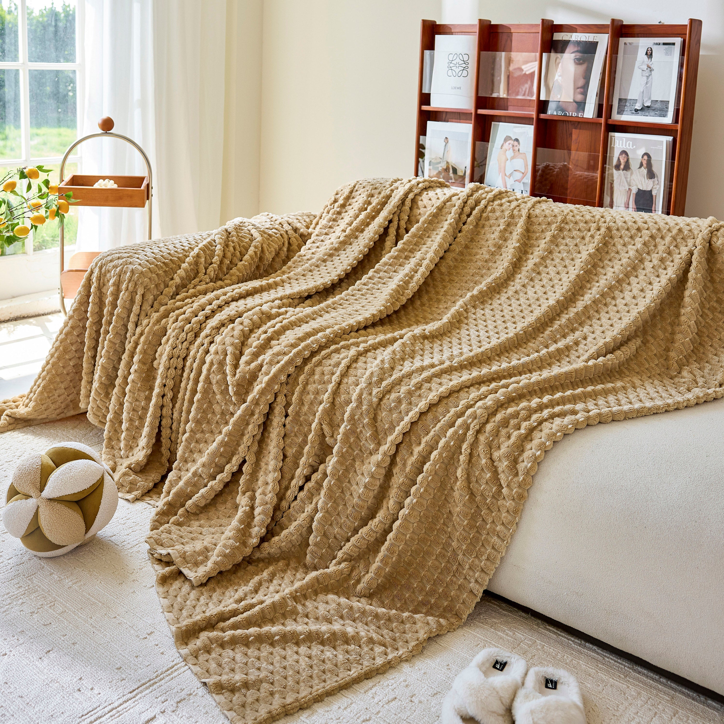 Thick Plush Non-Slip Sofa Throw Cover, Warm Soft Faux Fur Couch Protector for Winter - Image 42