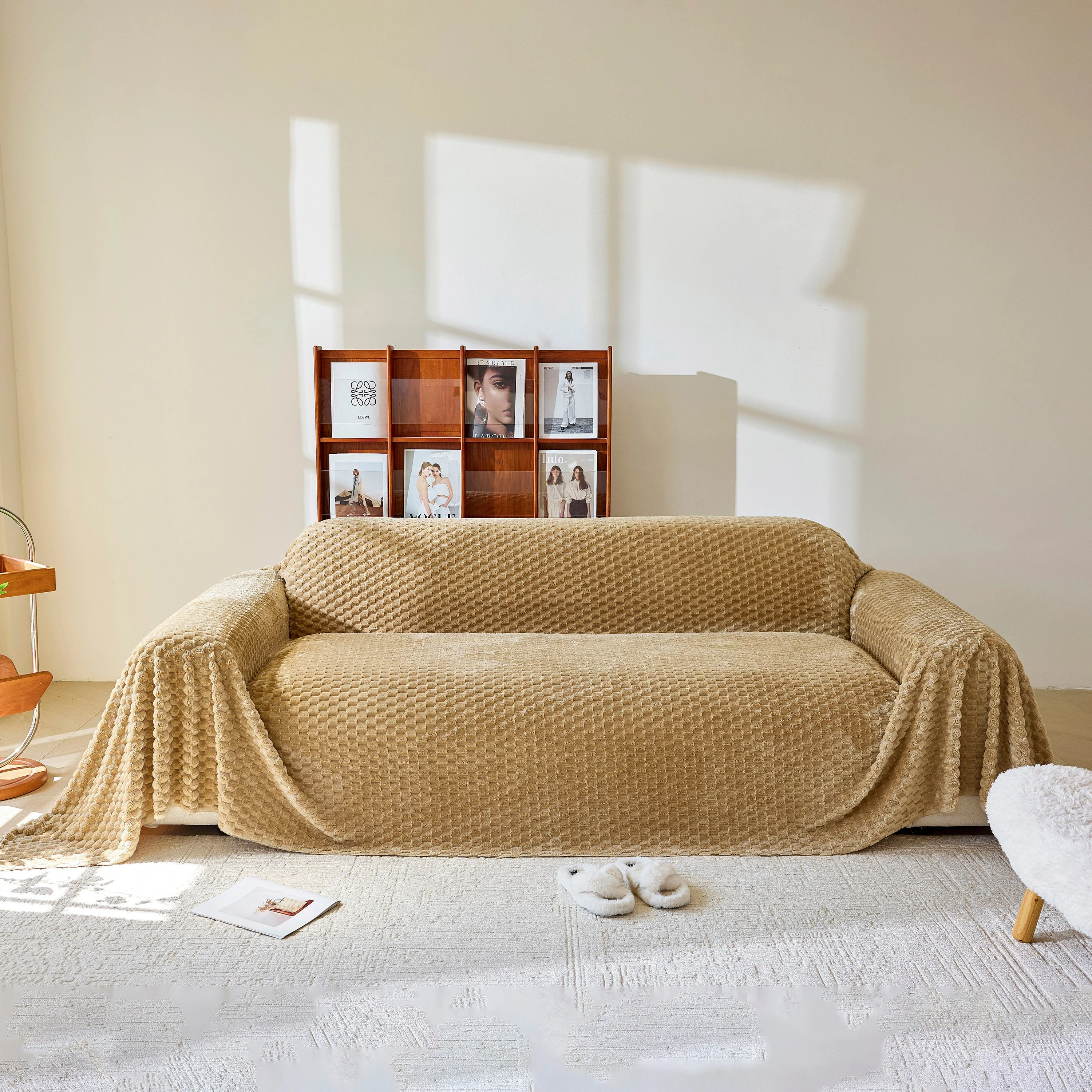 Thick Plush Non-Slip Sofa Throw Cover, Warm Soft Faux Fur Couch Protector for Winter - Image 57