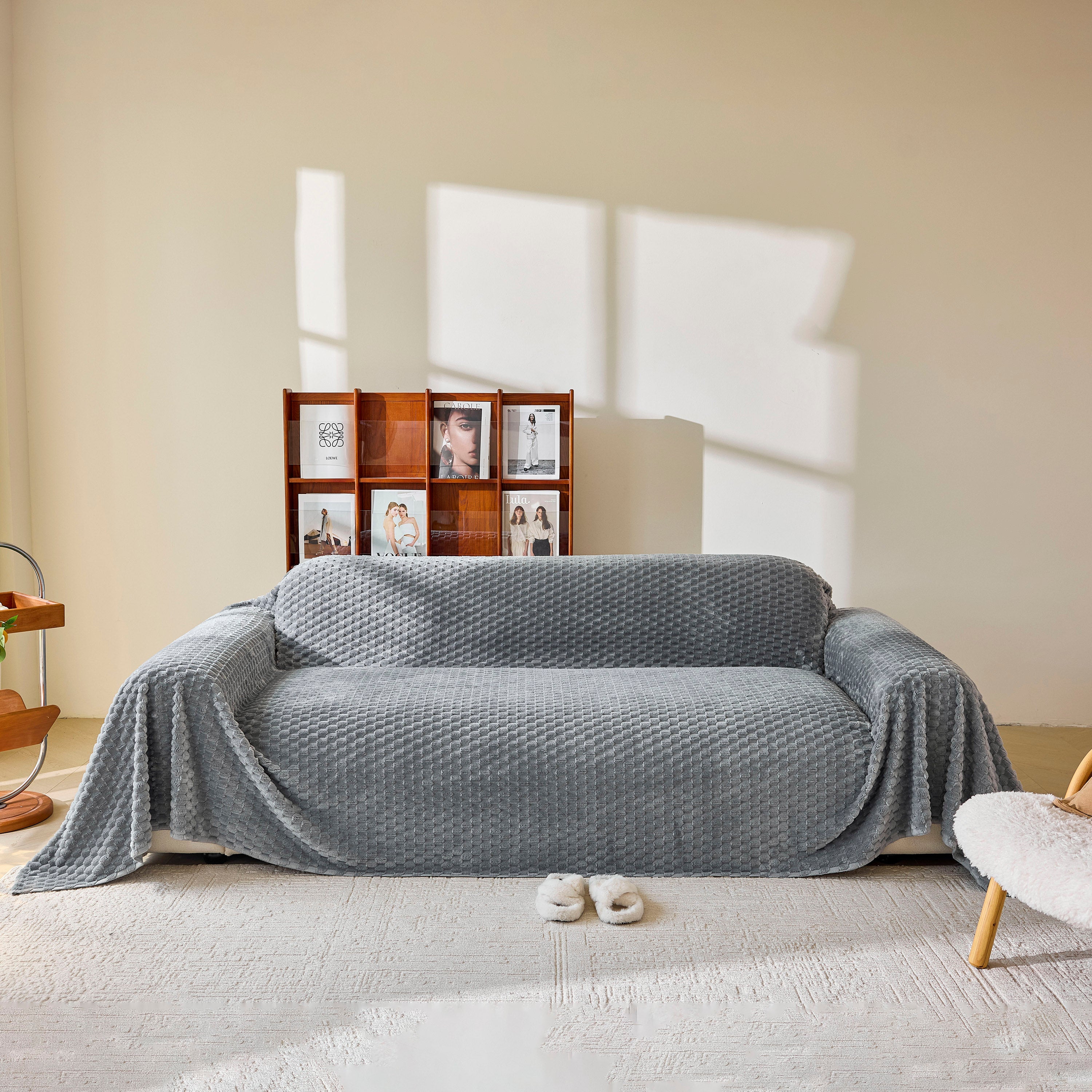 Thick Plush Non-Slip Sofa Throw Cover, Warm Soft Faux Fur Couch Protector for Winter - Image 84