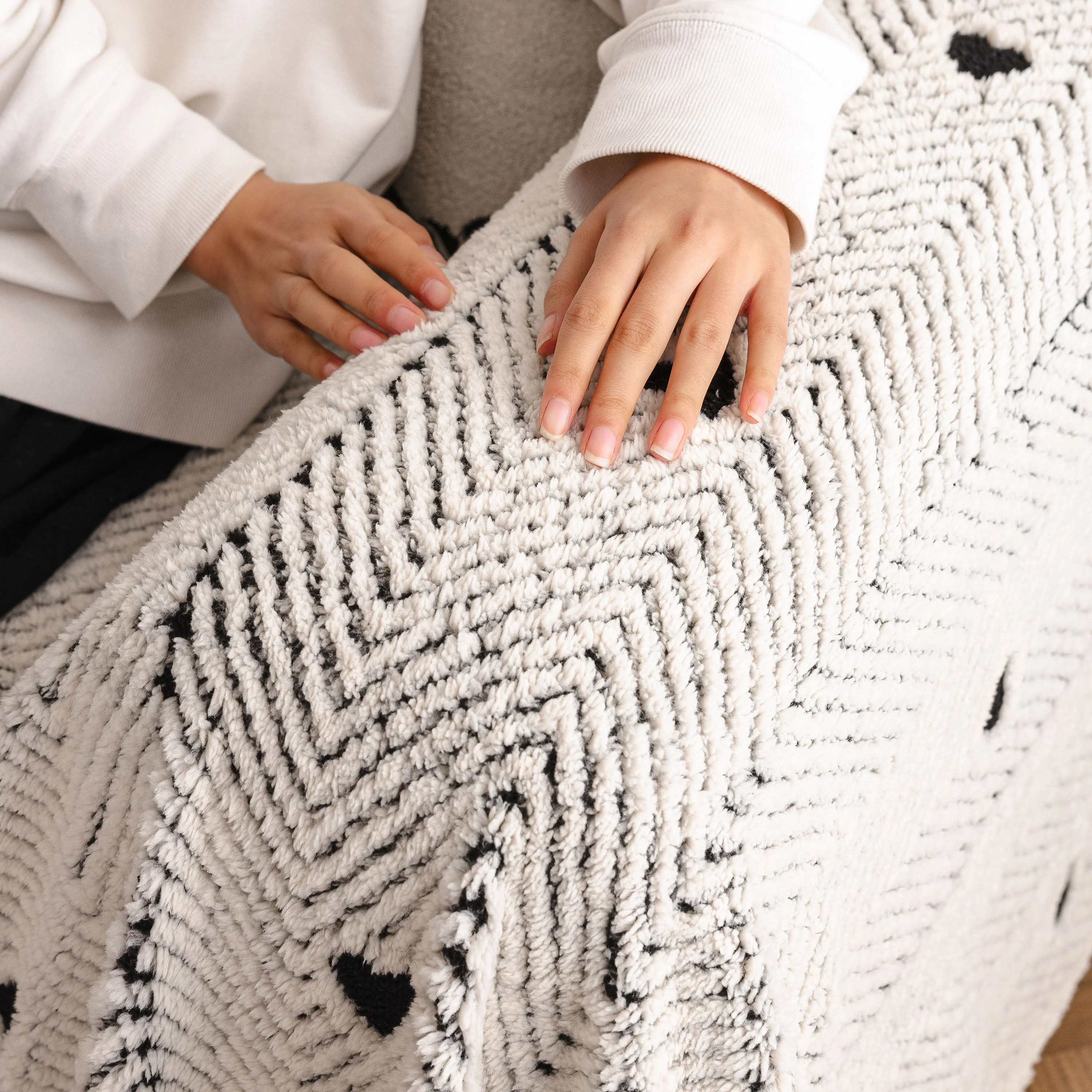 Thick Plush Sofa Cover Throw for Couch, 3D Textured Herringbone Washable Slipcover - Image 43