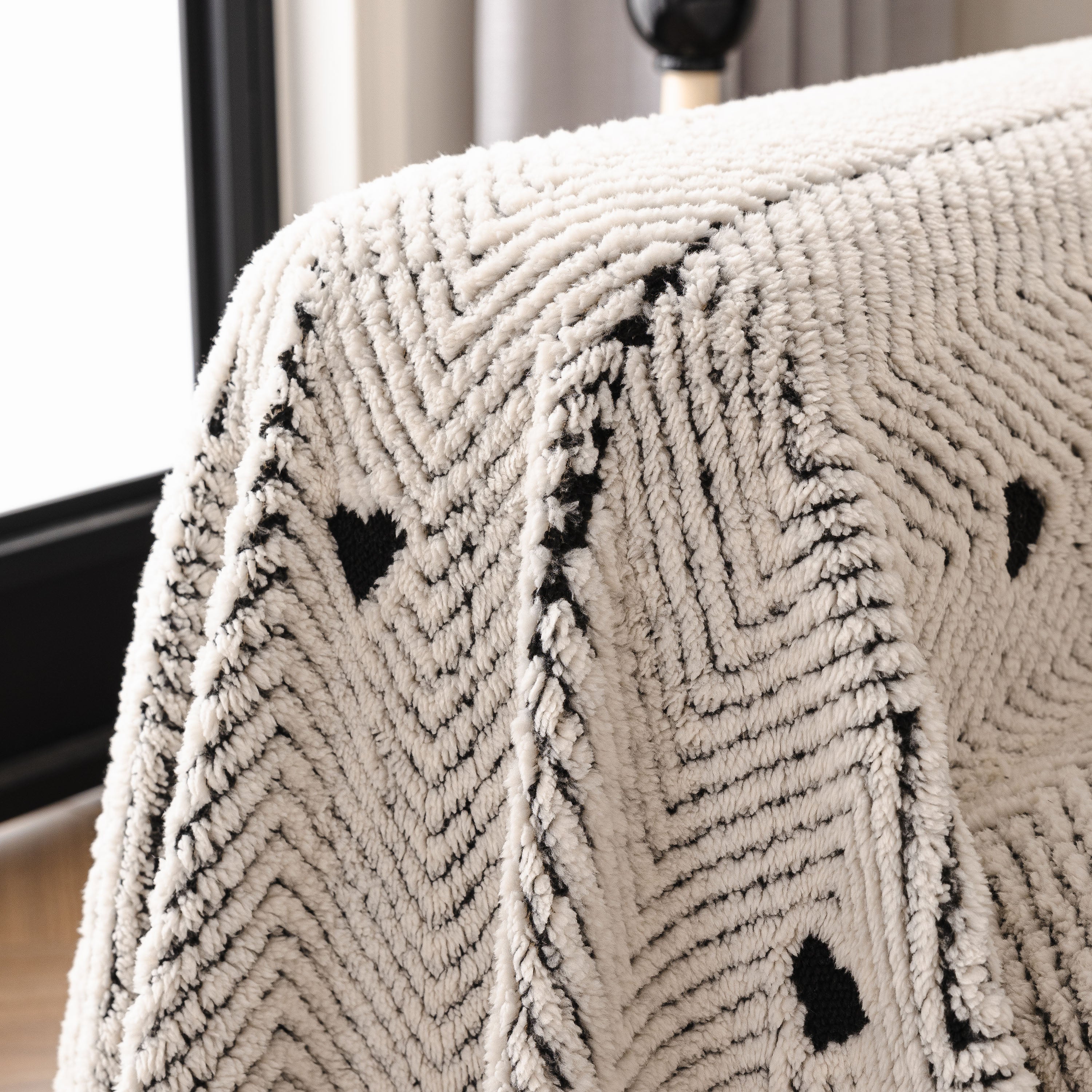 Thick Plush Sofa Cover Throw for Couch, 3D Textured Herringbone Washable Slipcover - Image 52