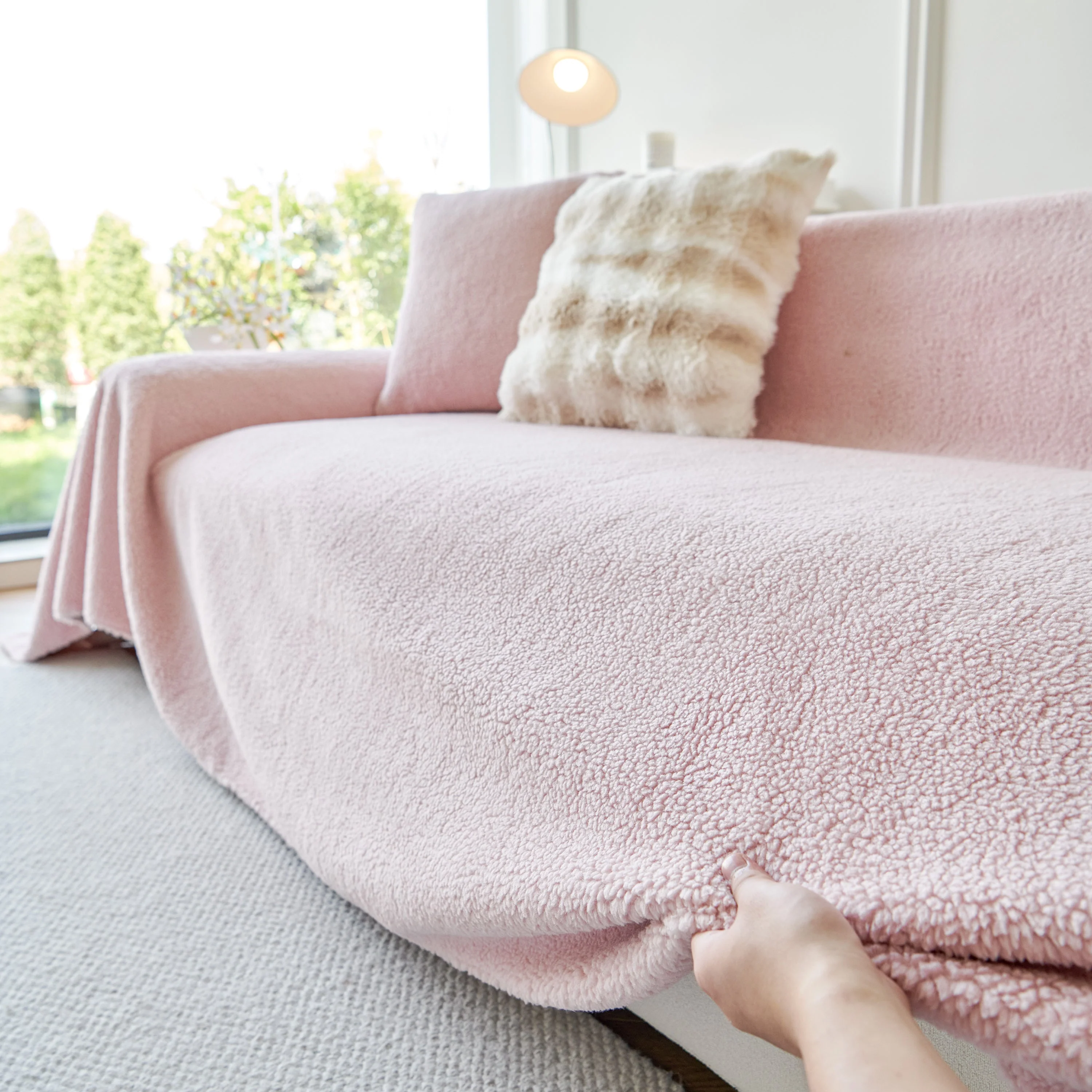 Thick Sherpa Fleece Sofa Protector Cover Stylish Durable Slipcovers for Couches and Chairs - Image 12