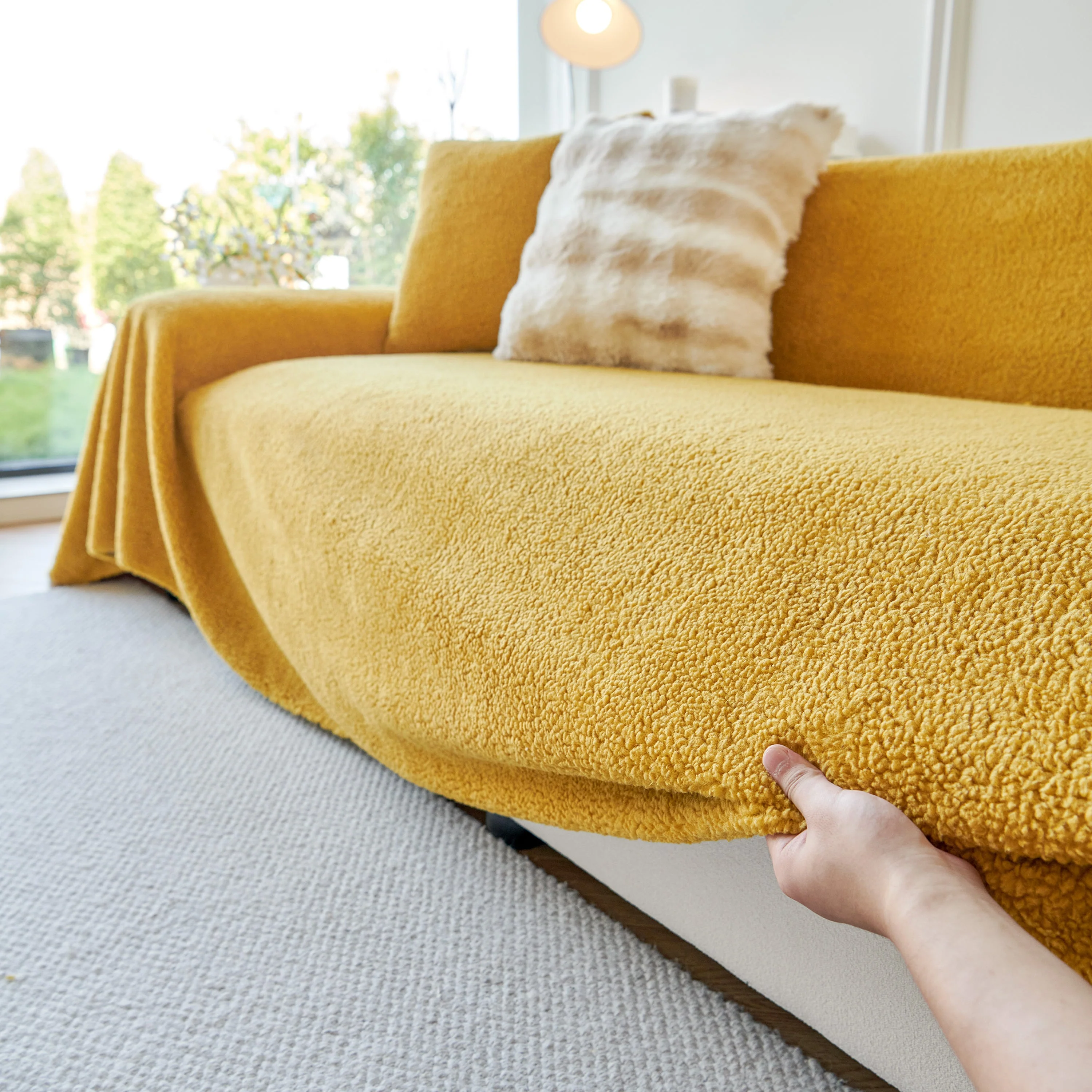Thick Sherpa Fleece Sofa Protector Cover Stylish Durable Slipcovers for Couches and Chairs - Image 122