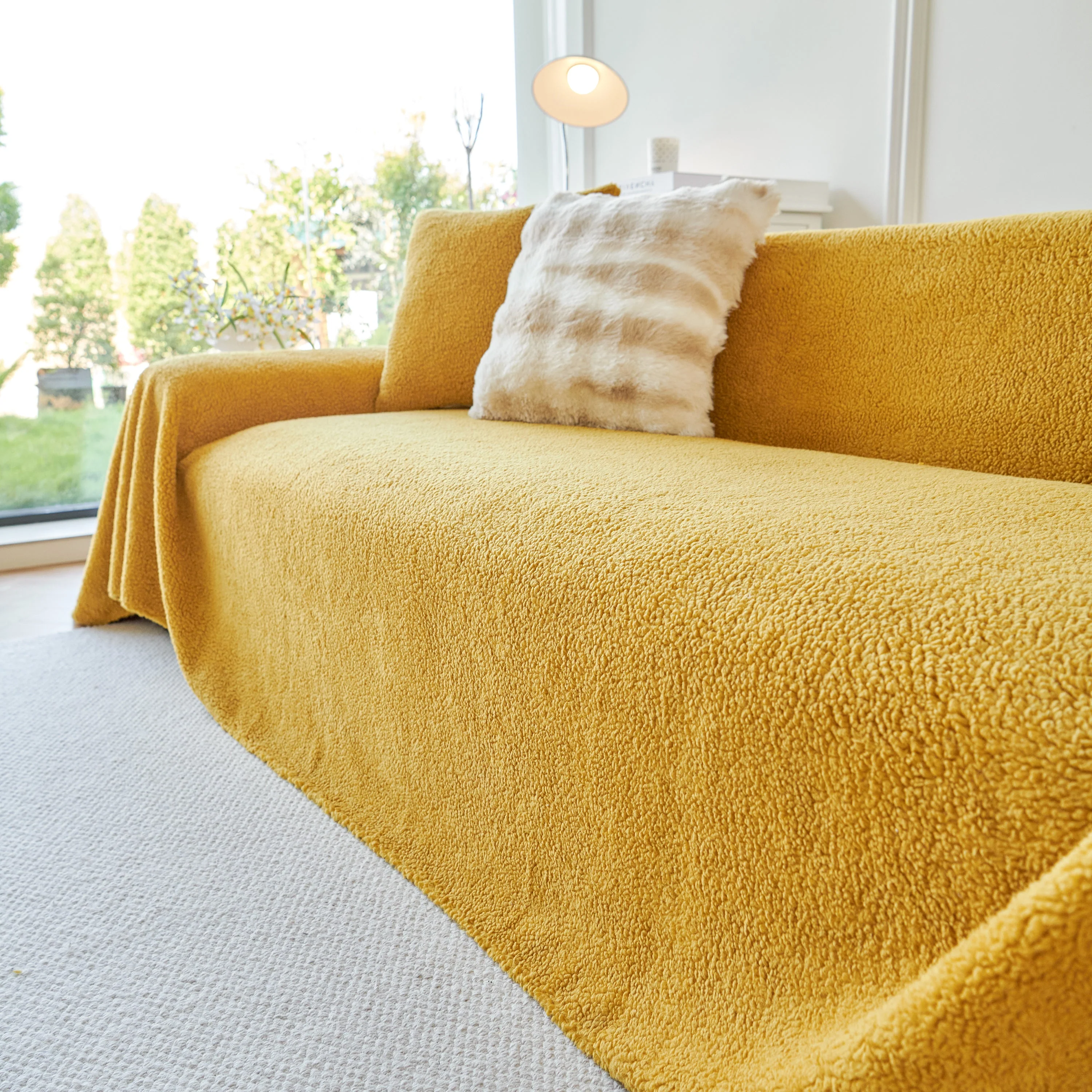 Thick Sherpa Fleece Sofa Protector Cover Stylish Durable Slipcovers for Couches and Chairs - Image 124