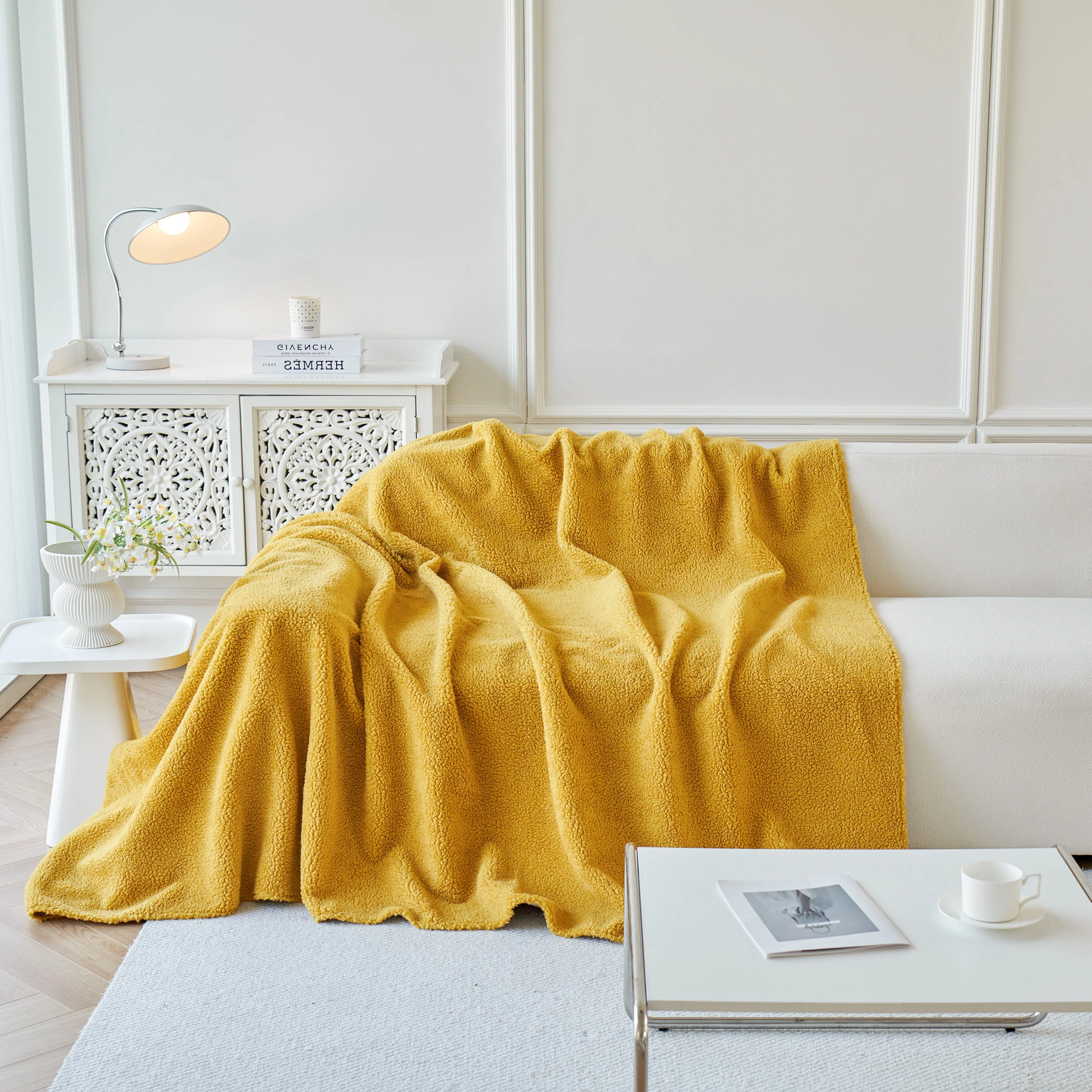Thick Sherpa Fleece Sofa Protector Cover Stylish Durable Slipcovers for Couches and Chairs - Image 128