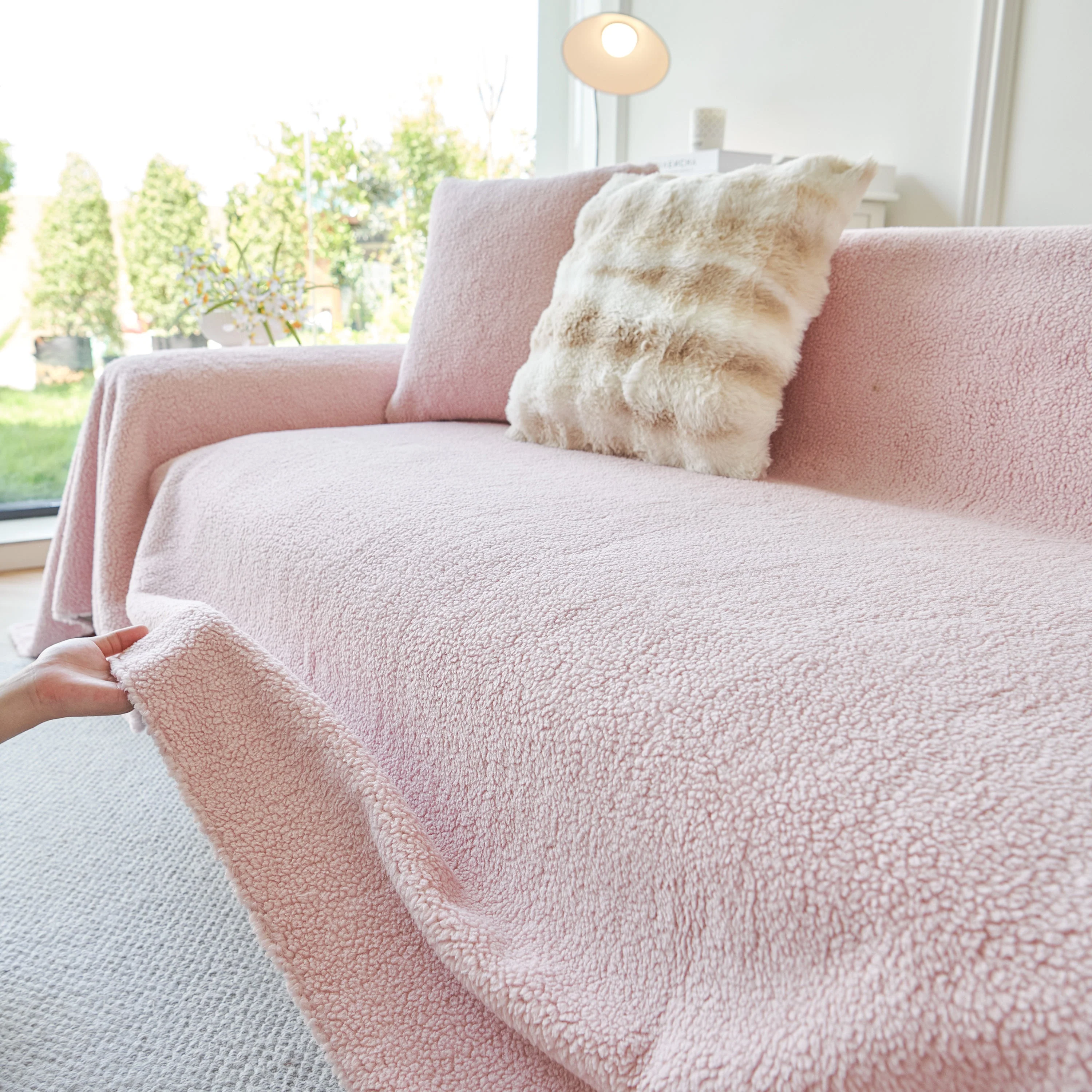Thick Sherpa Fleece Sofa Protector Cover Stylish Durable Slipcovers for Couches and Chairs - Image 13