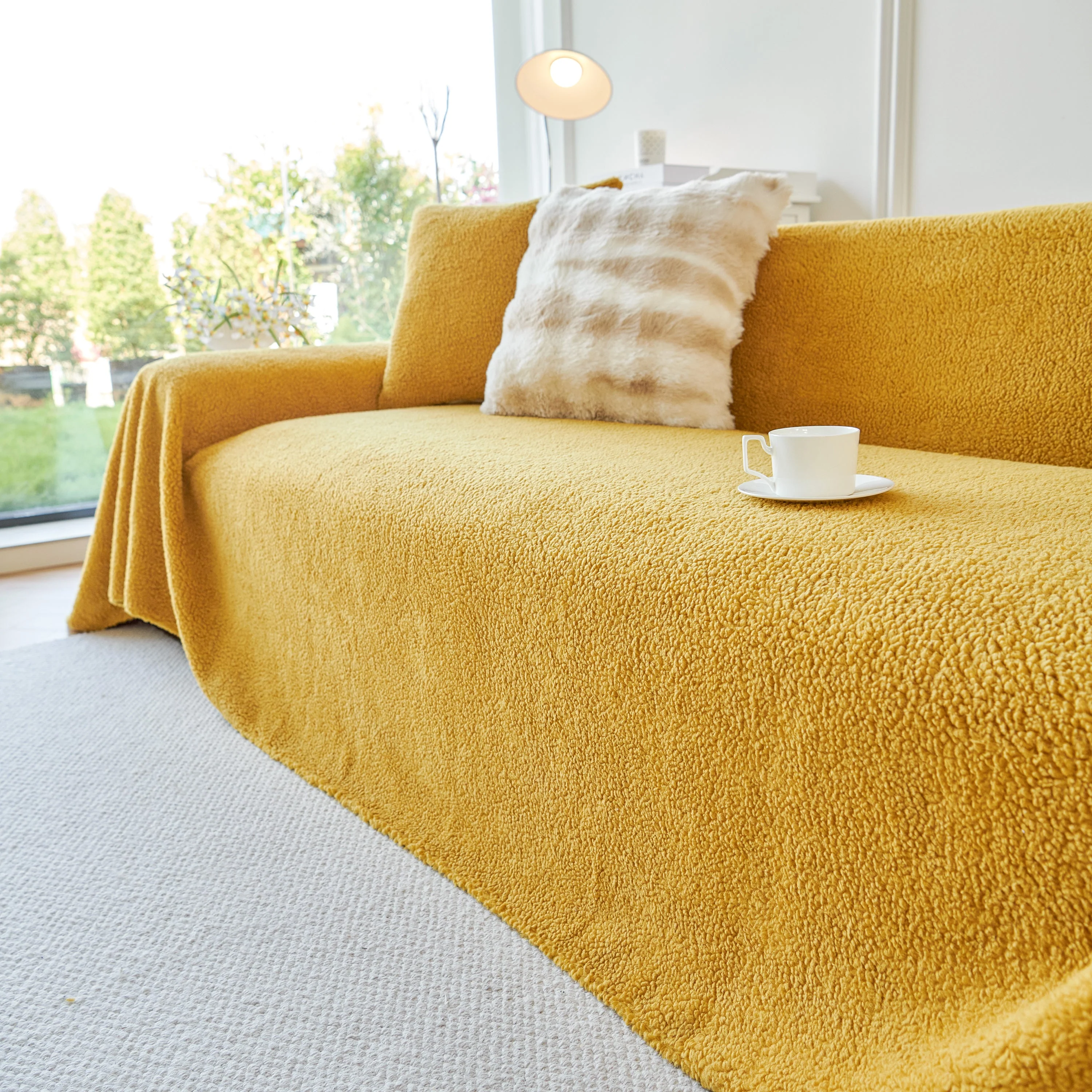 Thick Sherpa Fleece Sofa Protector Cover Stylish Durable Slipcovers for Couches and Chairs - Image 141