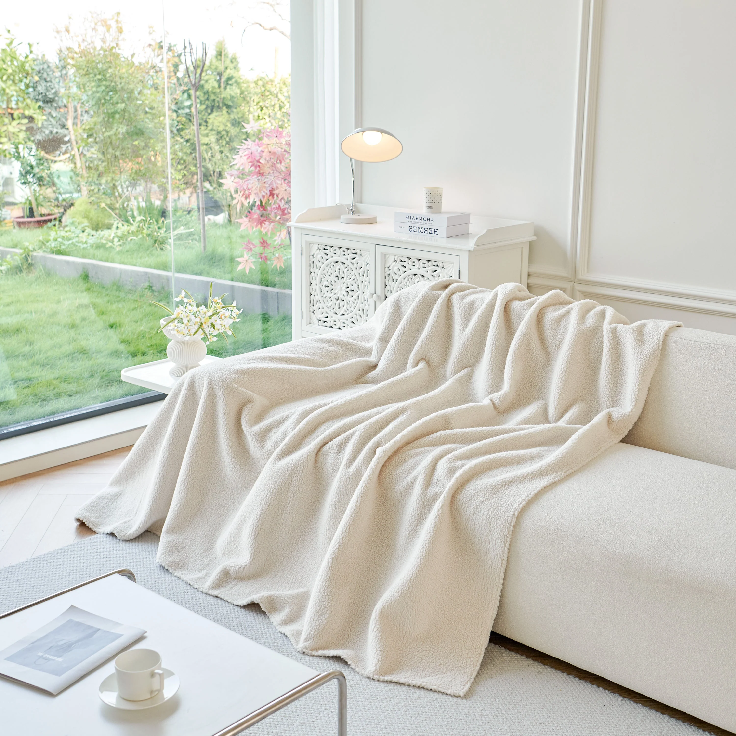 Thick Sherpa Fleece Sofa Protector Cover Stylish Durable Slipcovers for Couches and Chairs - Image 157