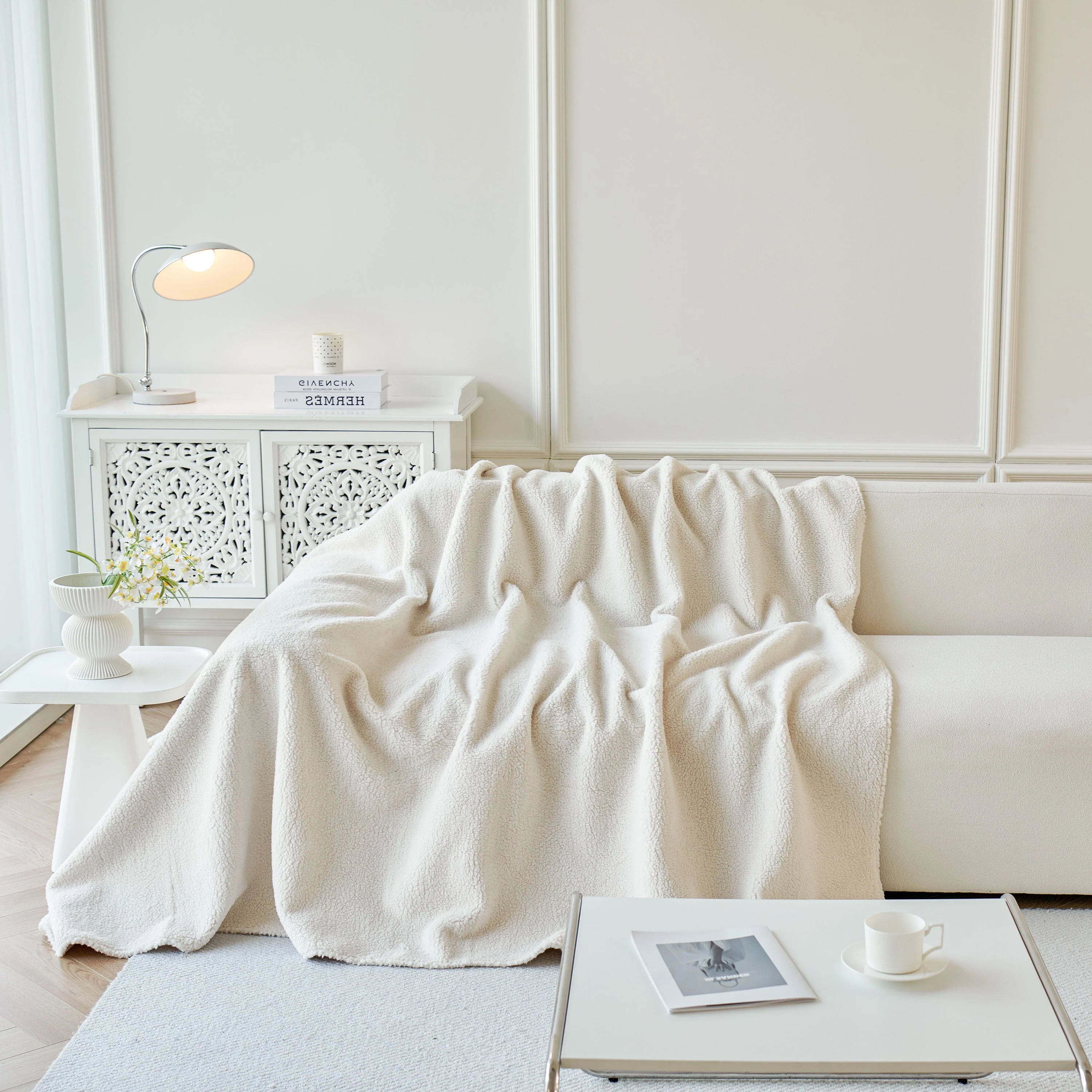 Thick Sherpa Fleece Sofa Protector Cover Stylish Durable Slipcovers for Couches and Chairs - Image 158