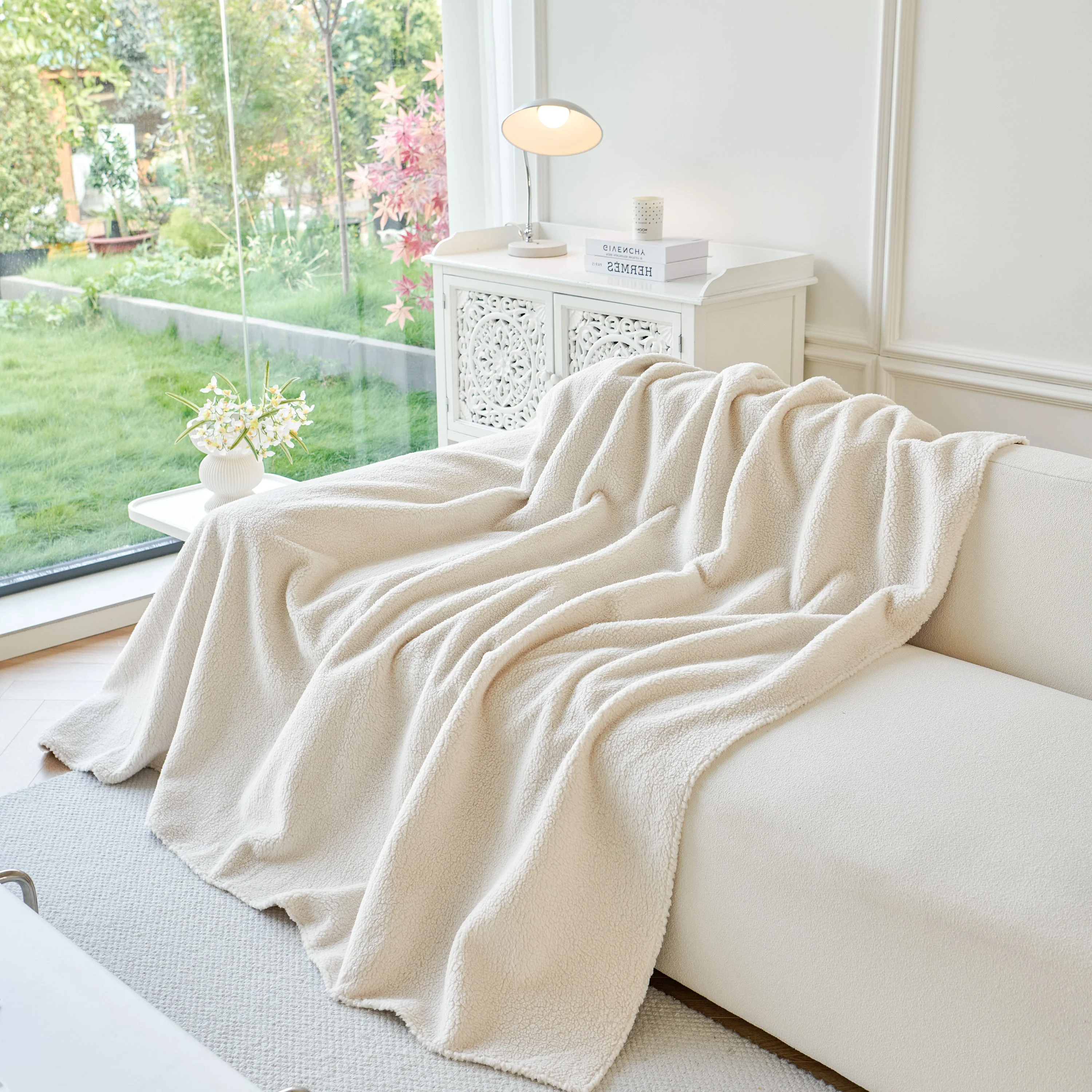 Thick Sherpa Fleece Sofa Protector Cover Stylish Durable Slipcovers for Couches and Chairs - Image 159