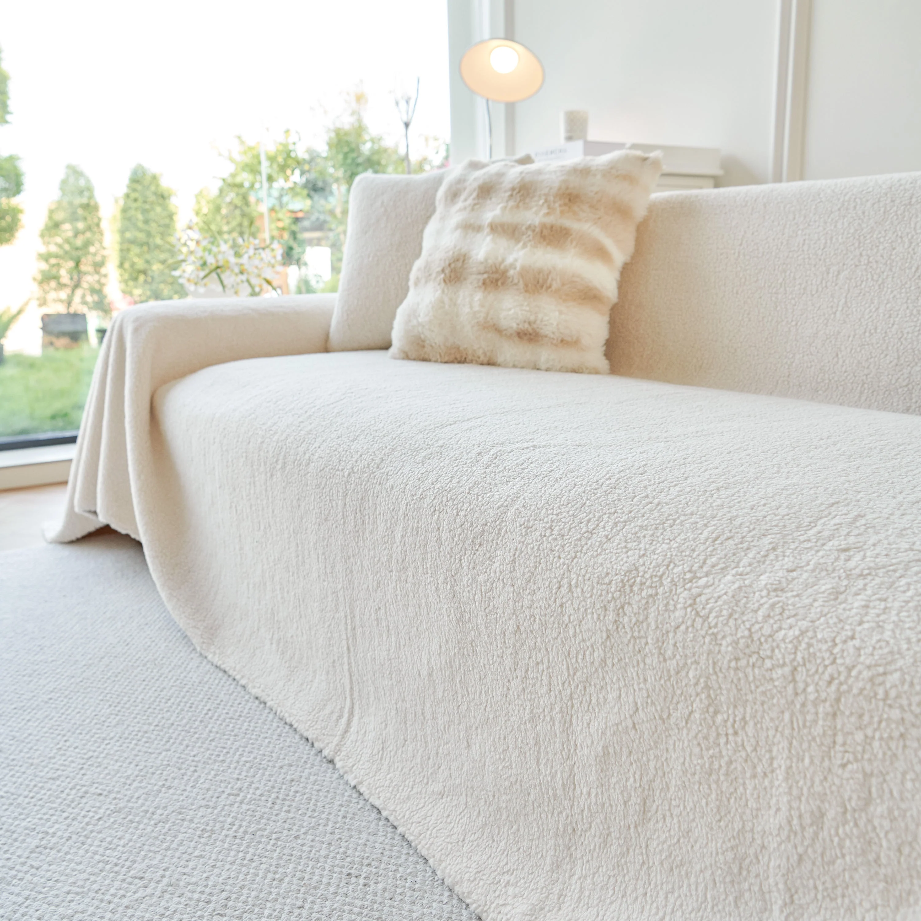 Thick Sherpa Fleece Sofa Protector Cover Stylish Durable Slipcovers for Couches and Chairs - Image 161