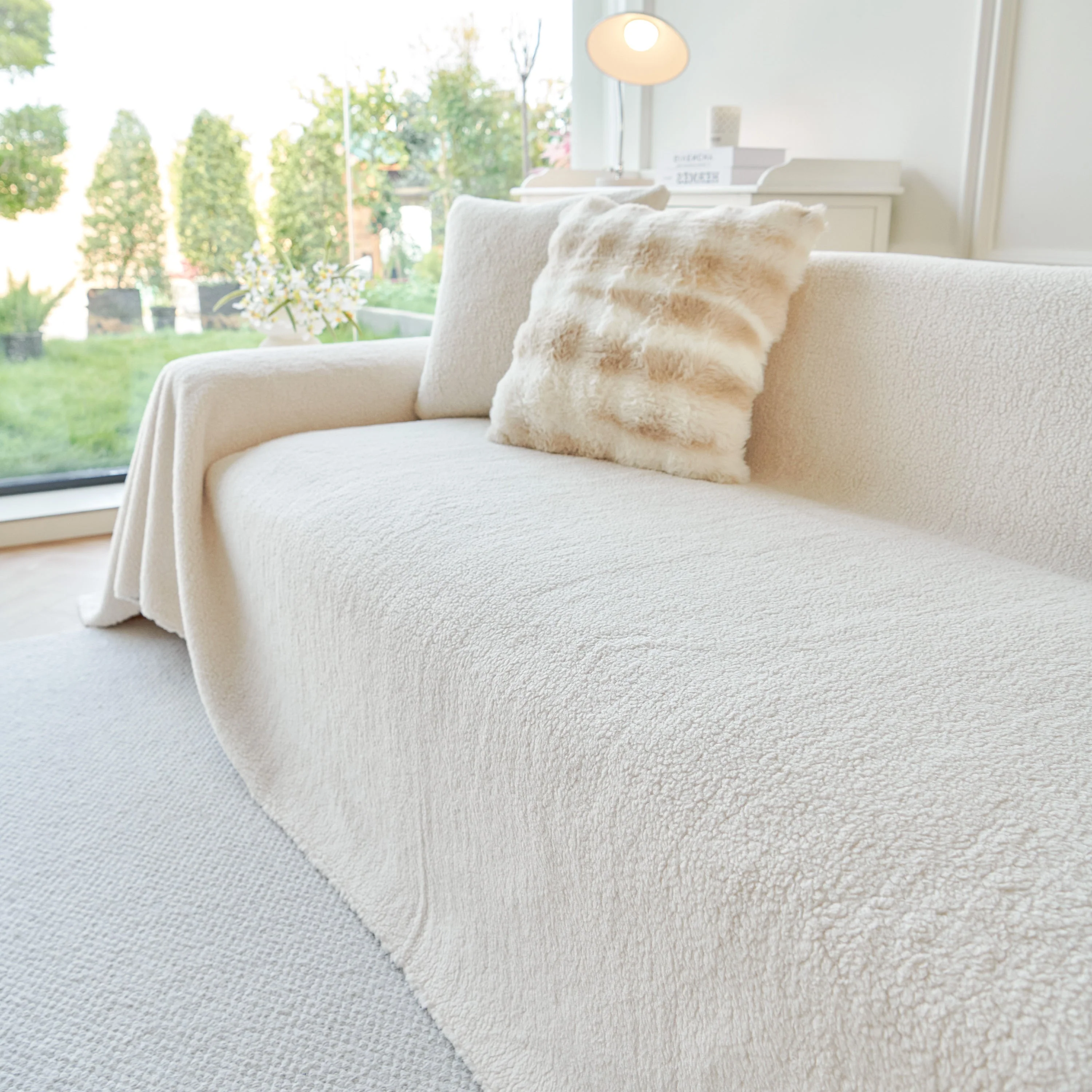 Thick Sherpa Fleece Sofa Protector Cover Stylish Durable Slipcovers for Couches and Chairs - Image 163