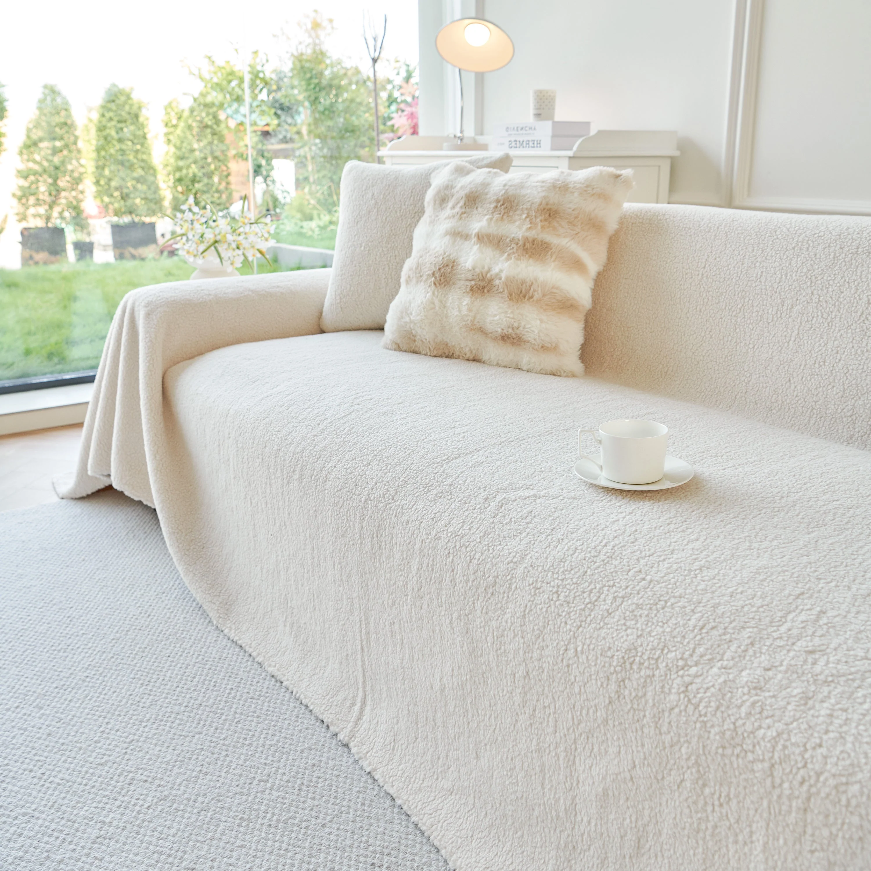 Thick Sherpa Fleece Sofa Protector Cover Stylish Durable Slipcovers for Couches and Chairs - Image 165