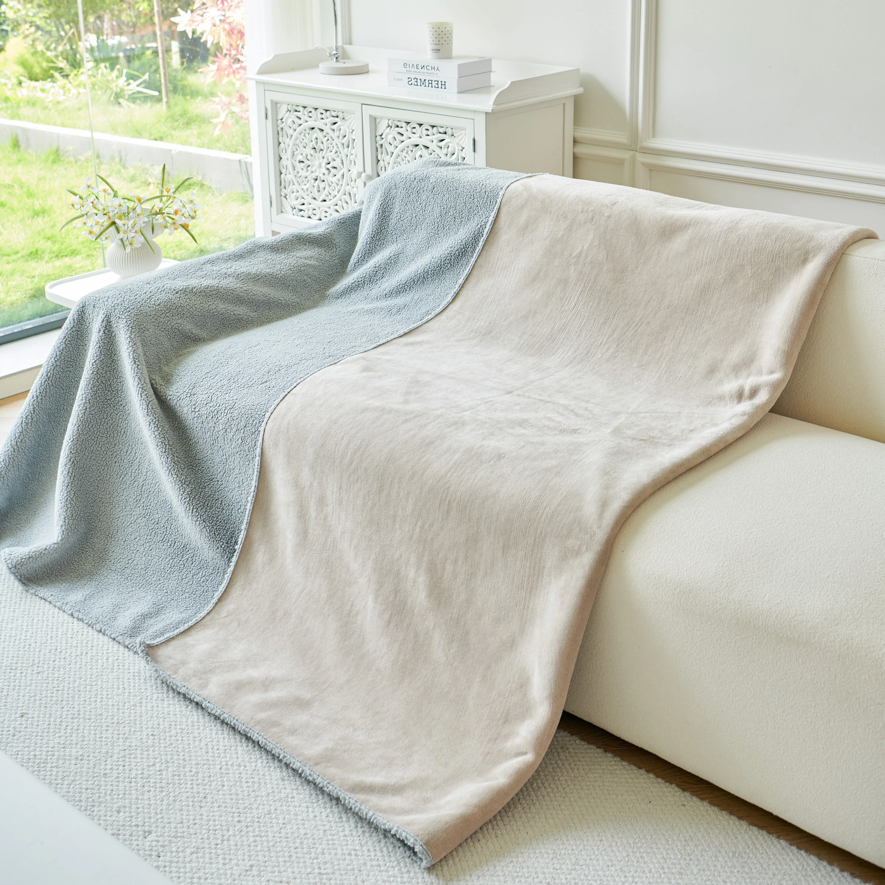 Thick Sherpa Fleece Sofa Protector Cover Stylish Durable Slipcovers for Couches and Chairs - Image 193