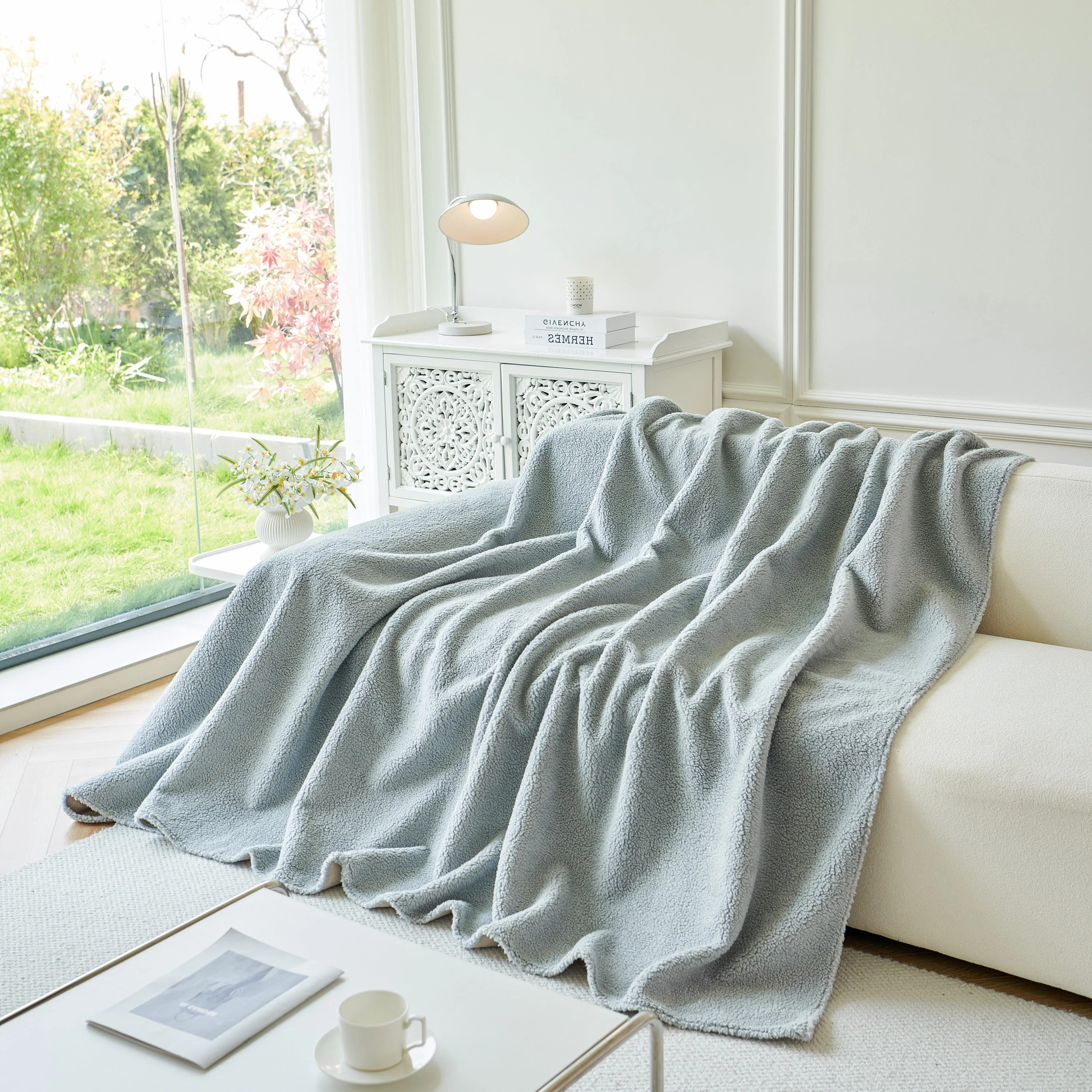 Thick Sherpa Fleece Sofa Protector Cover Stylish Durable Slipcovers for Couches and Chairs - Image 198