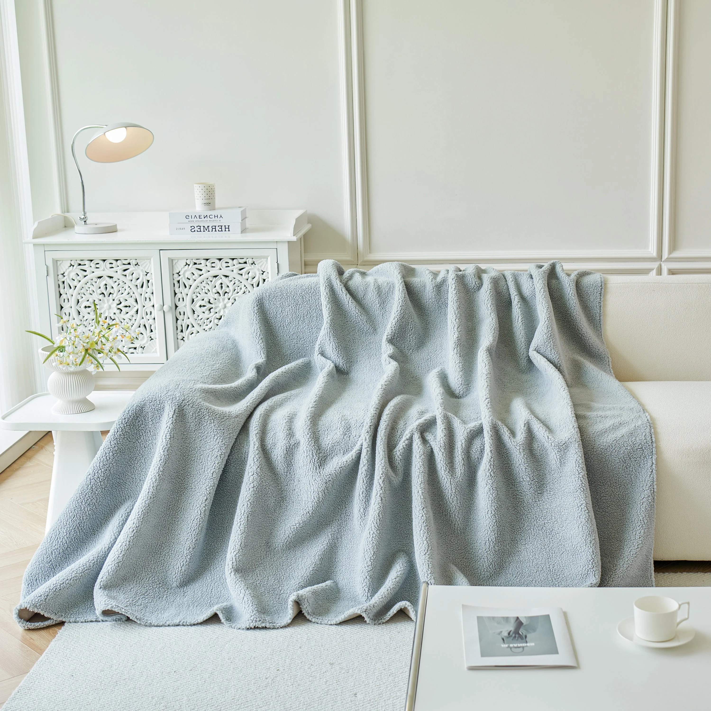 Thick Sherpa Fleece Sofa Protector Cover Stylish Durable Slipcovers for Couches and Chairs - Image 199