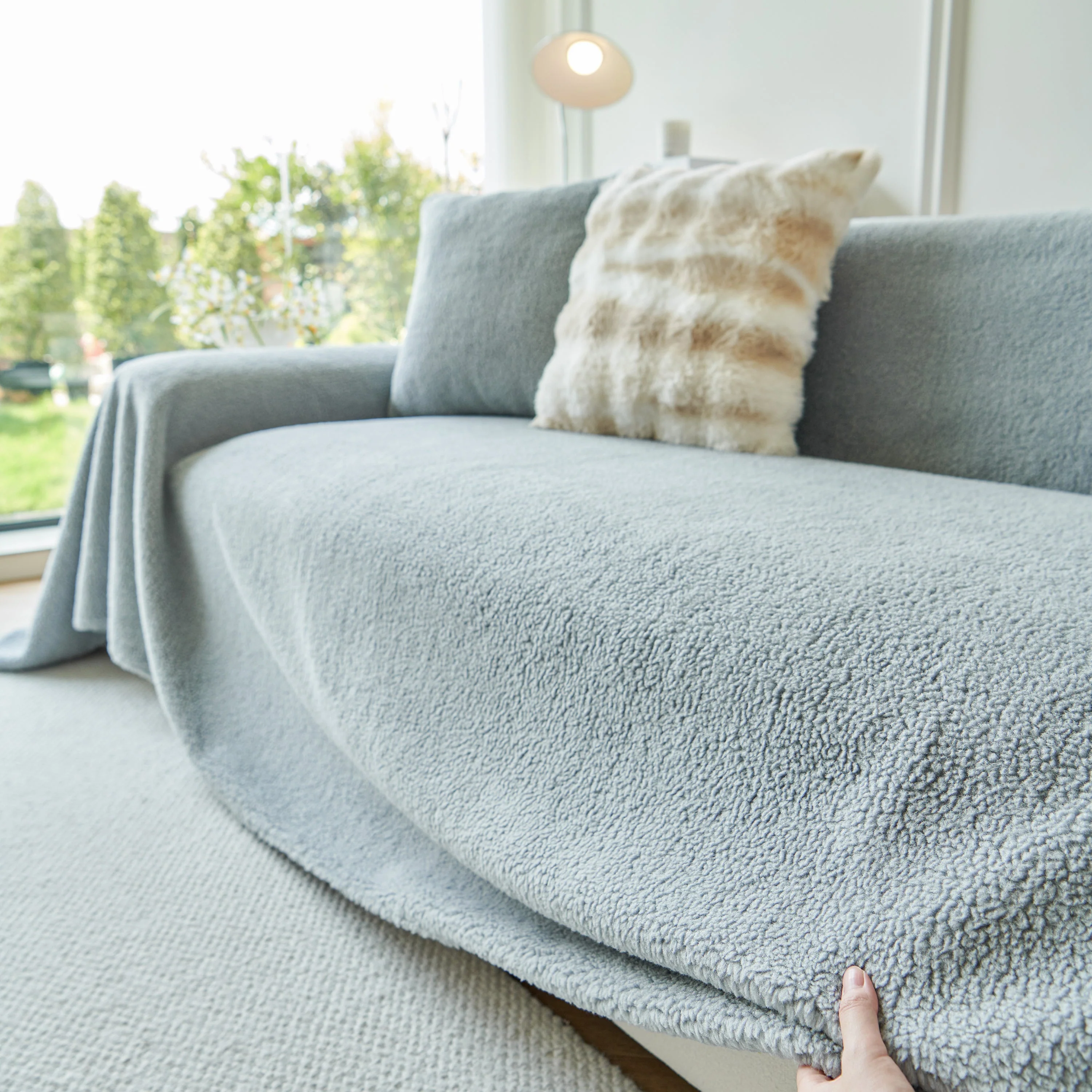 Thick Sherpa Fleece Sofa Protector Cover Stylish Durable Slipcovers for Couches and Chairs - Image 201