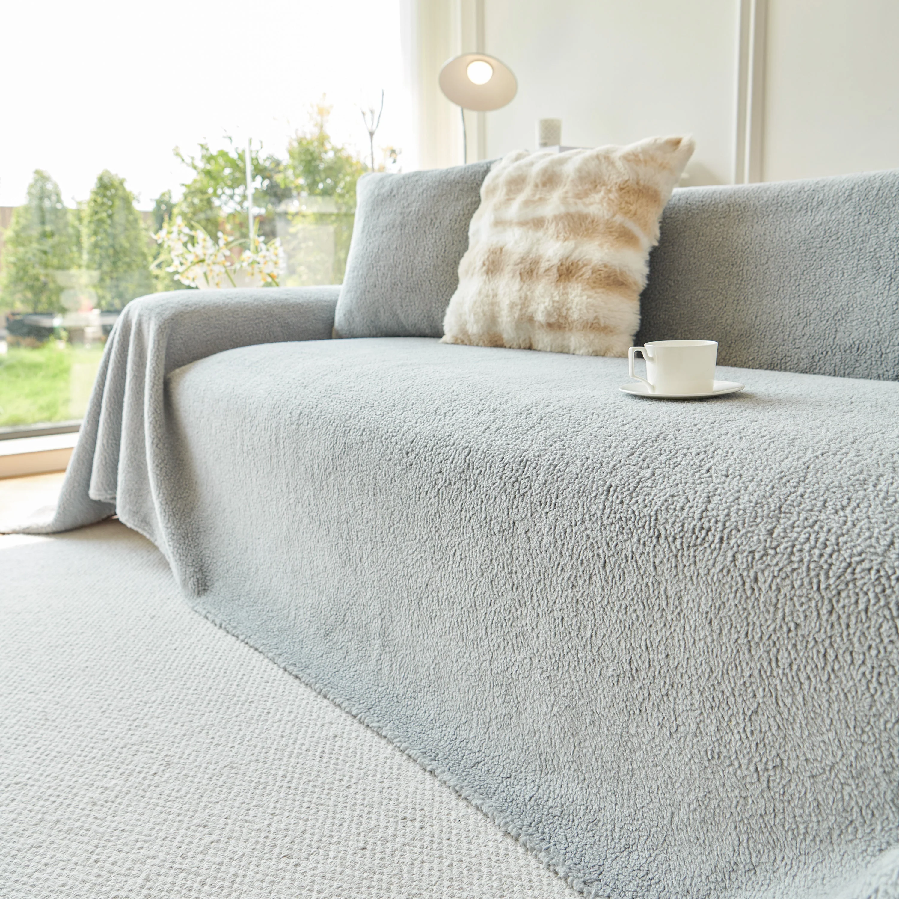 Thick Sherpa Fleece Sofa Protector Cover Stylish Durable Slipcovers for Couches and Chairs - Image 209