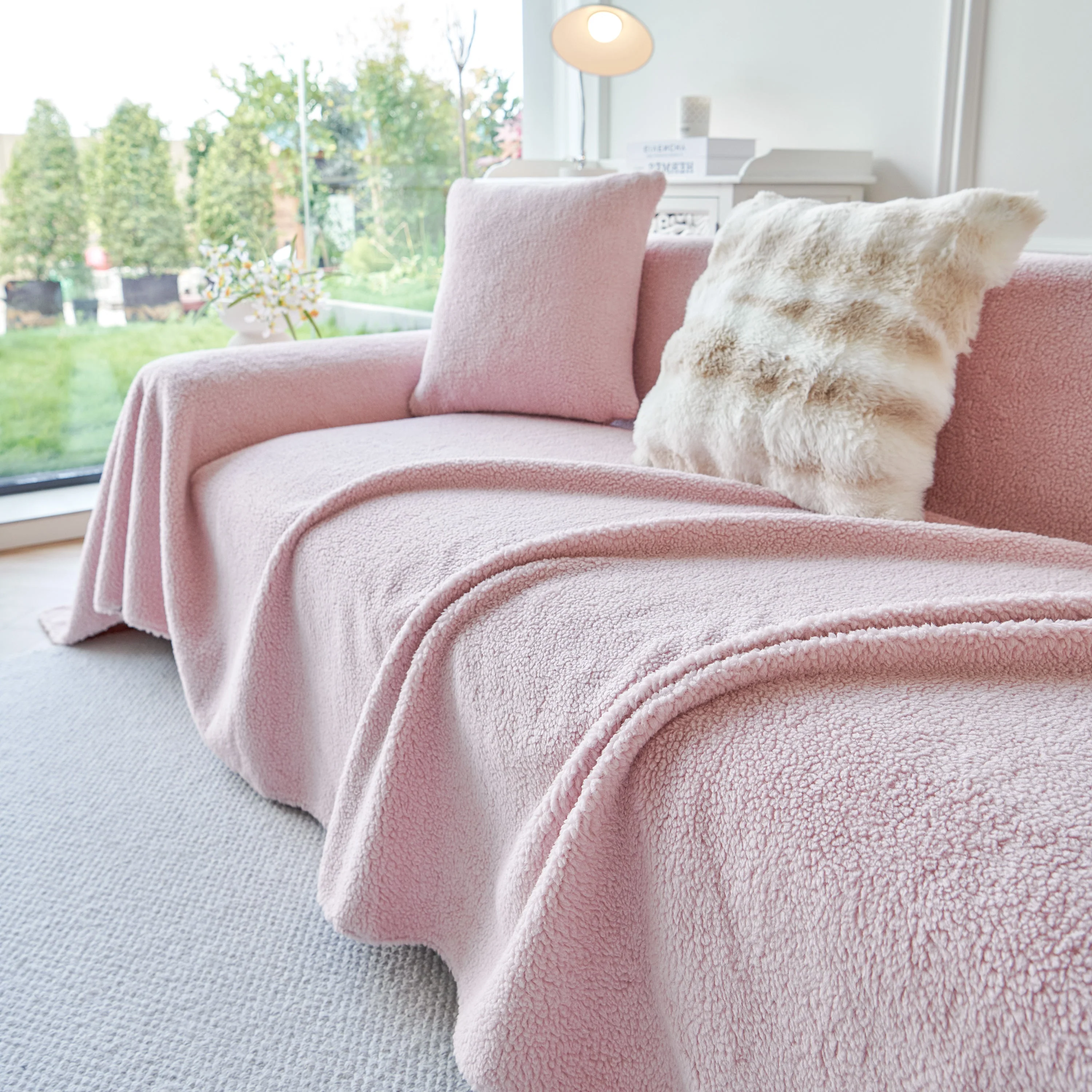 Thick Sherpa Fleece Sofa Protector Cover Stylish Durable Slipcovers for Couches and Chairs - Image 23