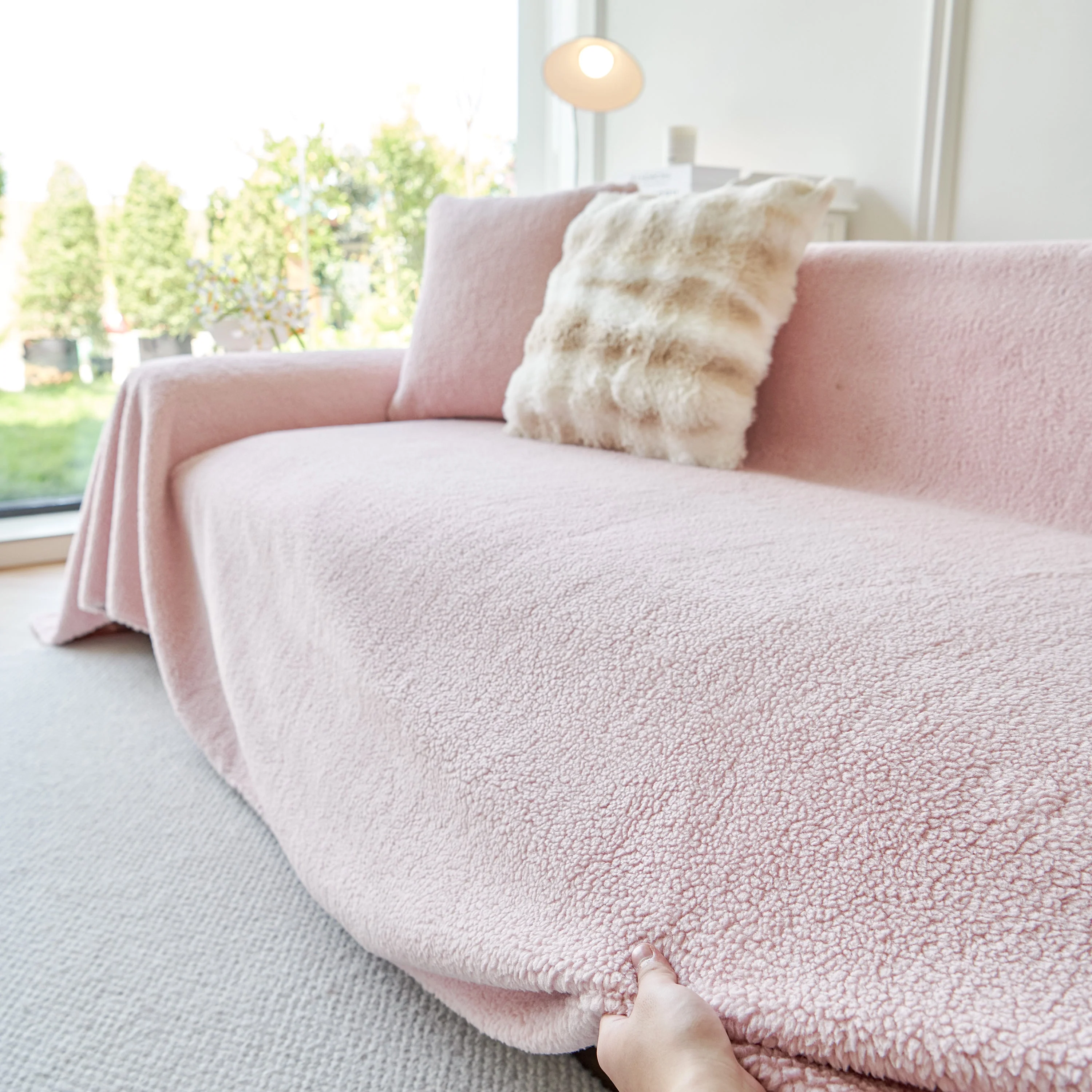 Thick Sherpa Fleece Sofa Protector Cover Stylish Durable Slipcovers for Couches and Chairs - Image 24