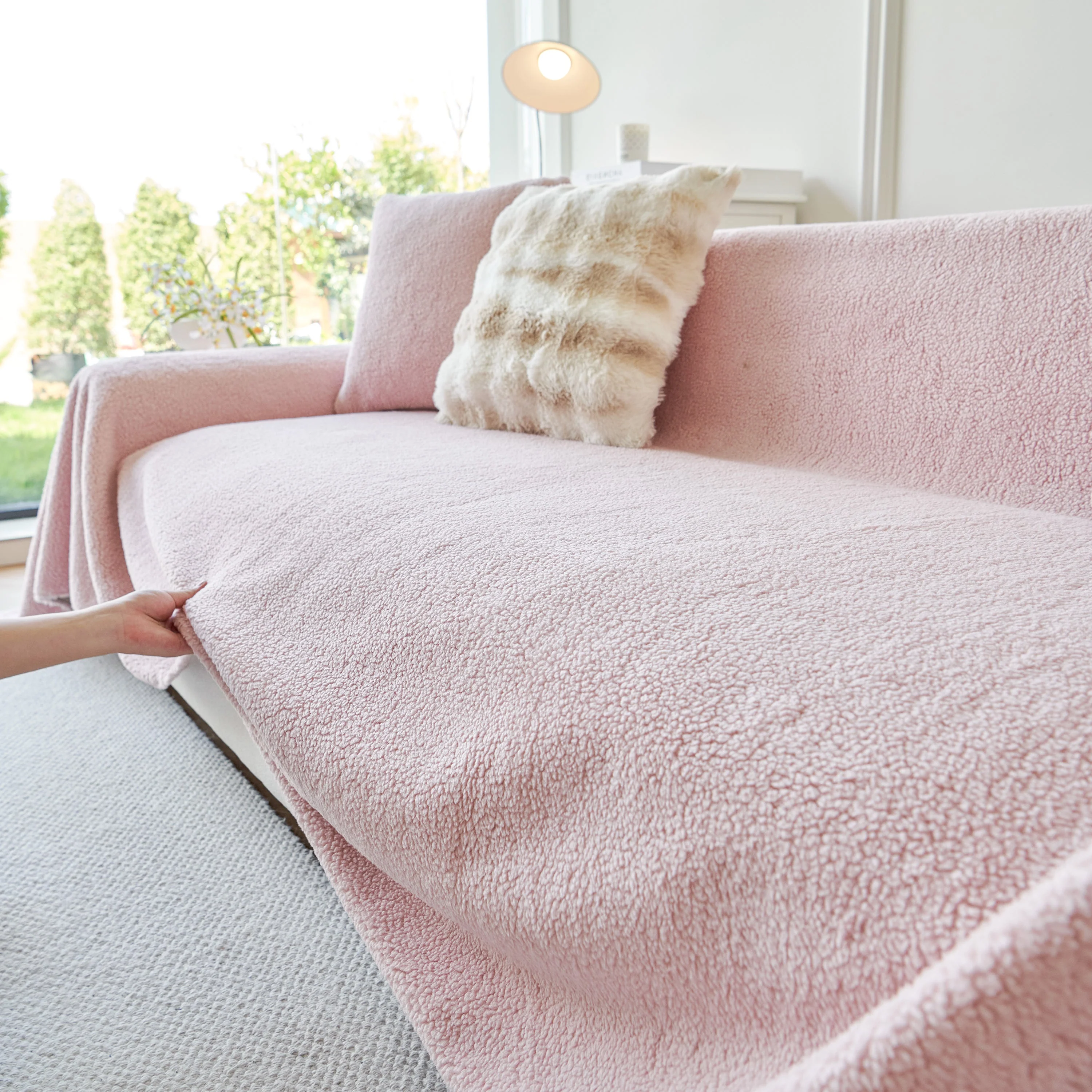Thick Sherpa Fleece Sofa Protector Cover Stylish Durable Slipcovers for Couches and Chairs - Image 28