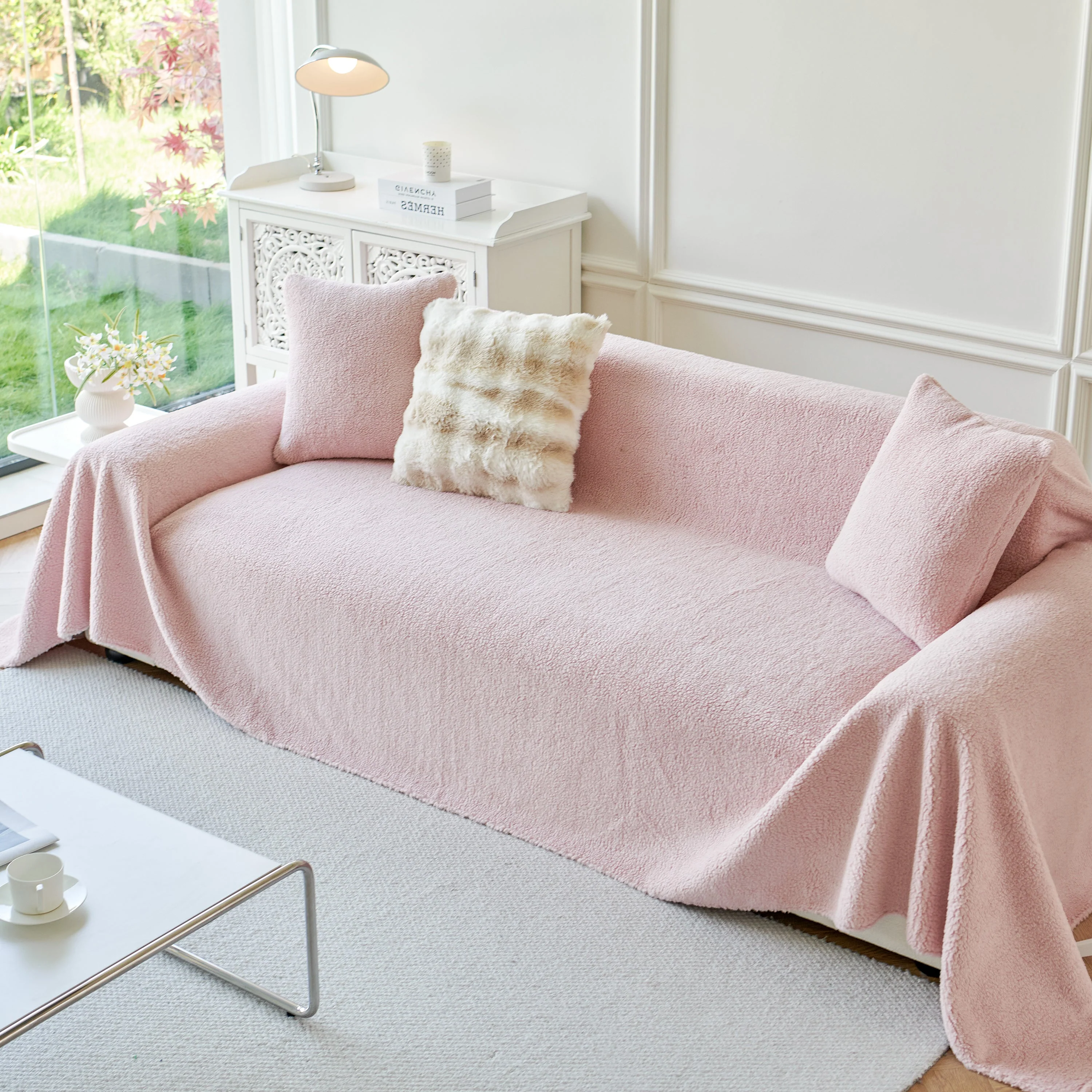 Thick Sherpa Fleece Sofa Protector Cover Stylish Durable Slipcovers for Couches and Chairs - Image 31