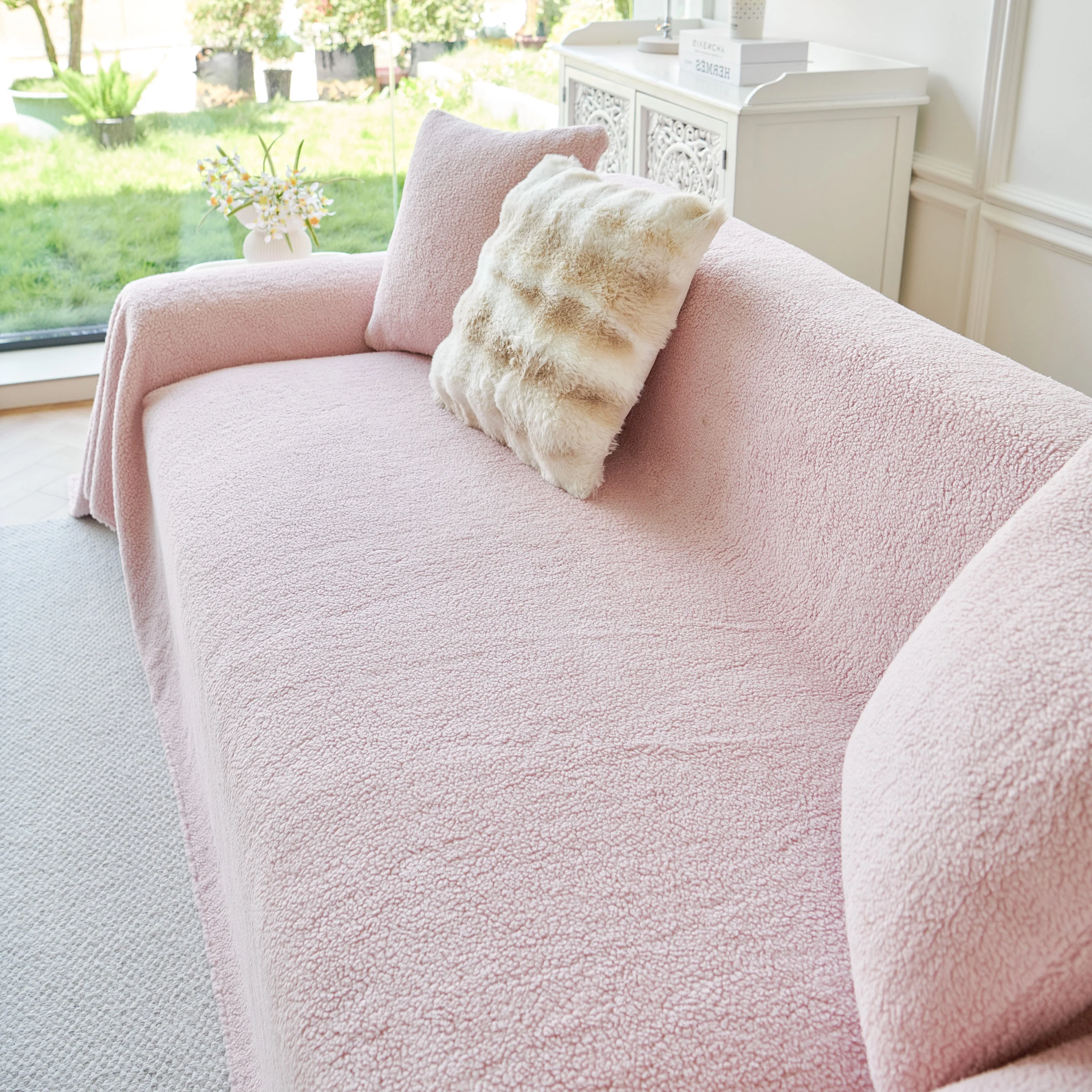 Thick Sherpa Fleece Sofa Protector Cover Stylish Durable Slipcovers for Couches and Chairs - Image 34