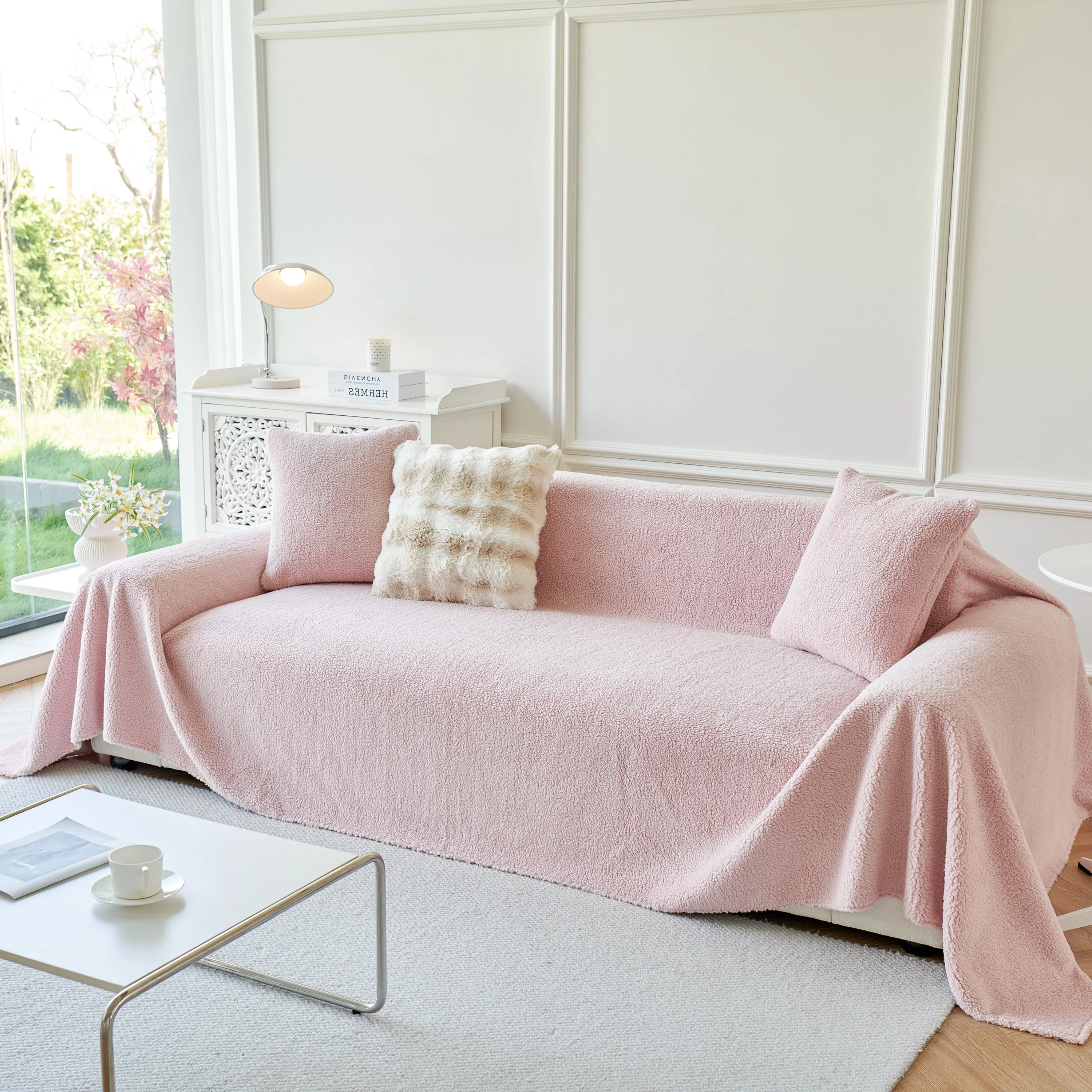 Thick Sherpa Fleece Sofa Protector Cover Stylish Durable Slipcovers for Couches and Chairs - Image 36