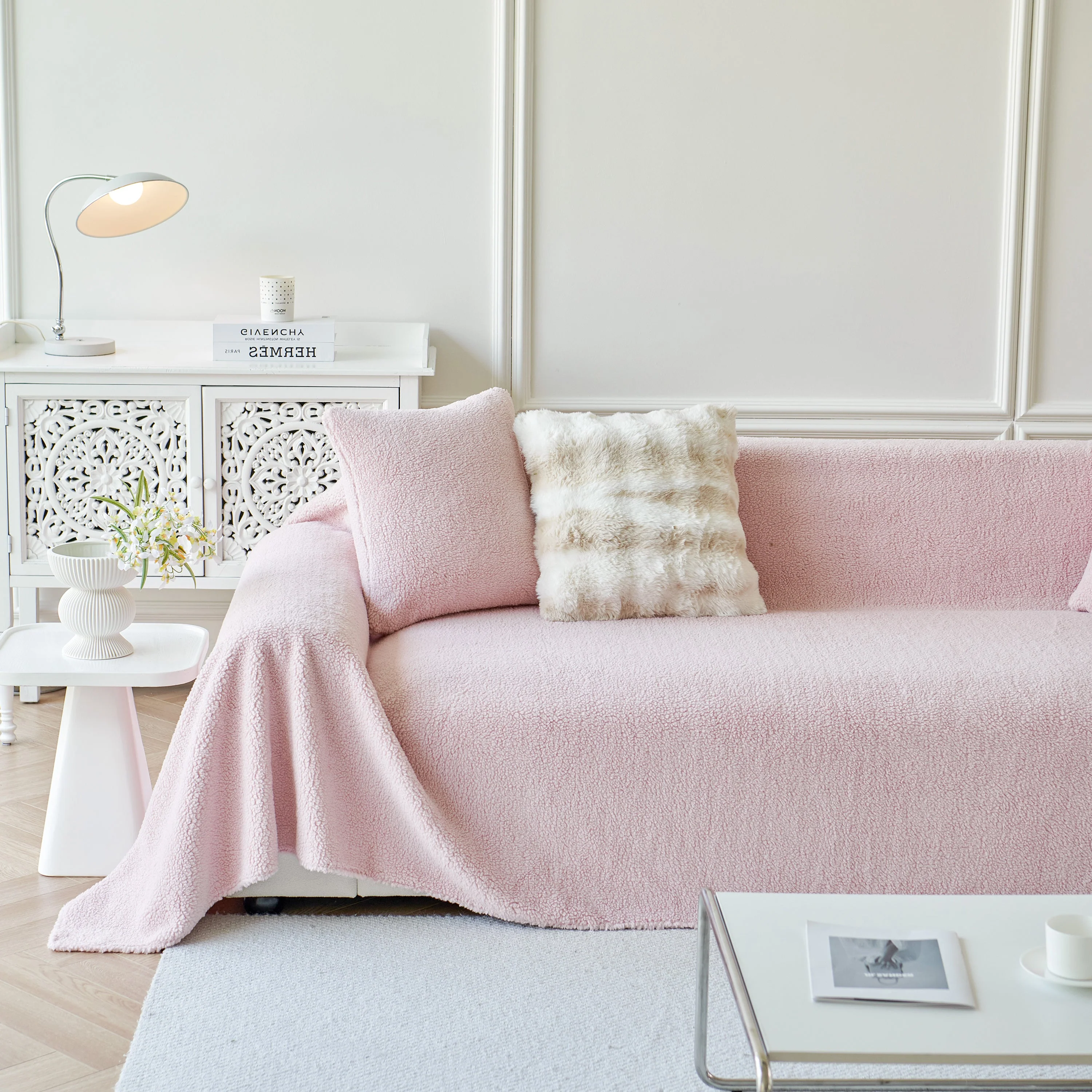 Thick Sherpa Fleece Sofa Protector Cover Stylish Durable Slipcovers for Couches and Chairs - Image 37
